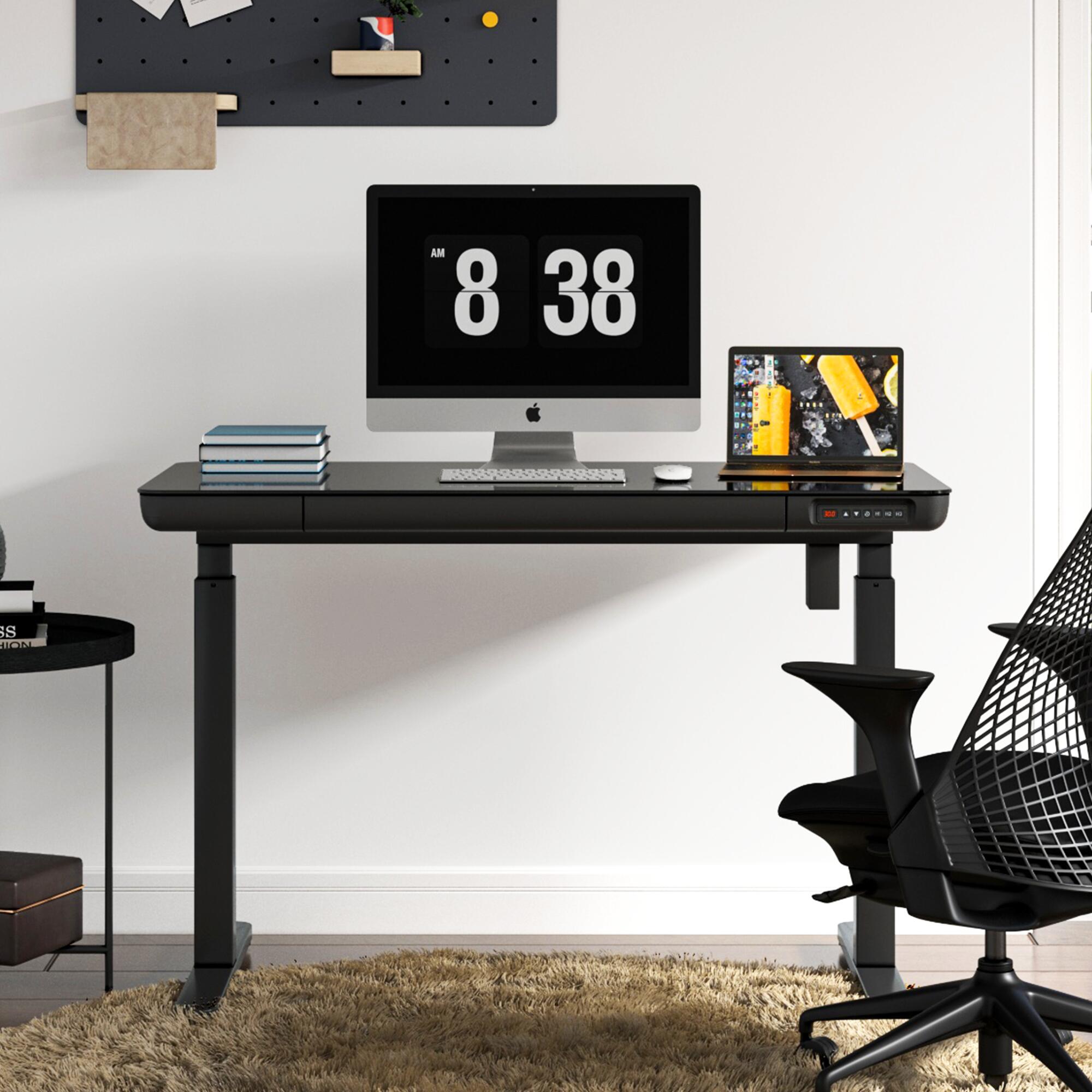 KOWO 47" Sleek Adjustable Standing Desk, Black, large