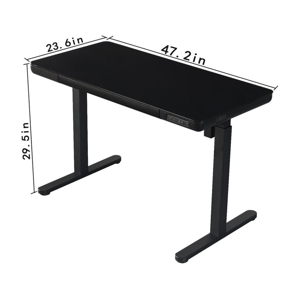 KOWO 47" Sleek Adjustable Standing Desk, Black, large