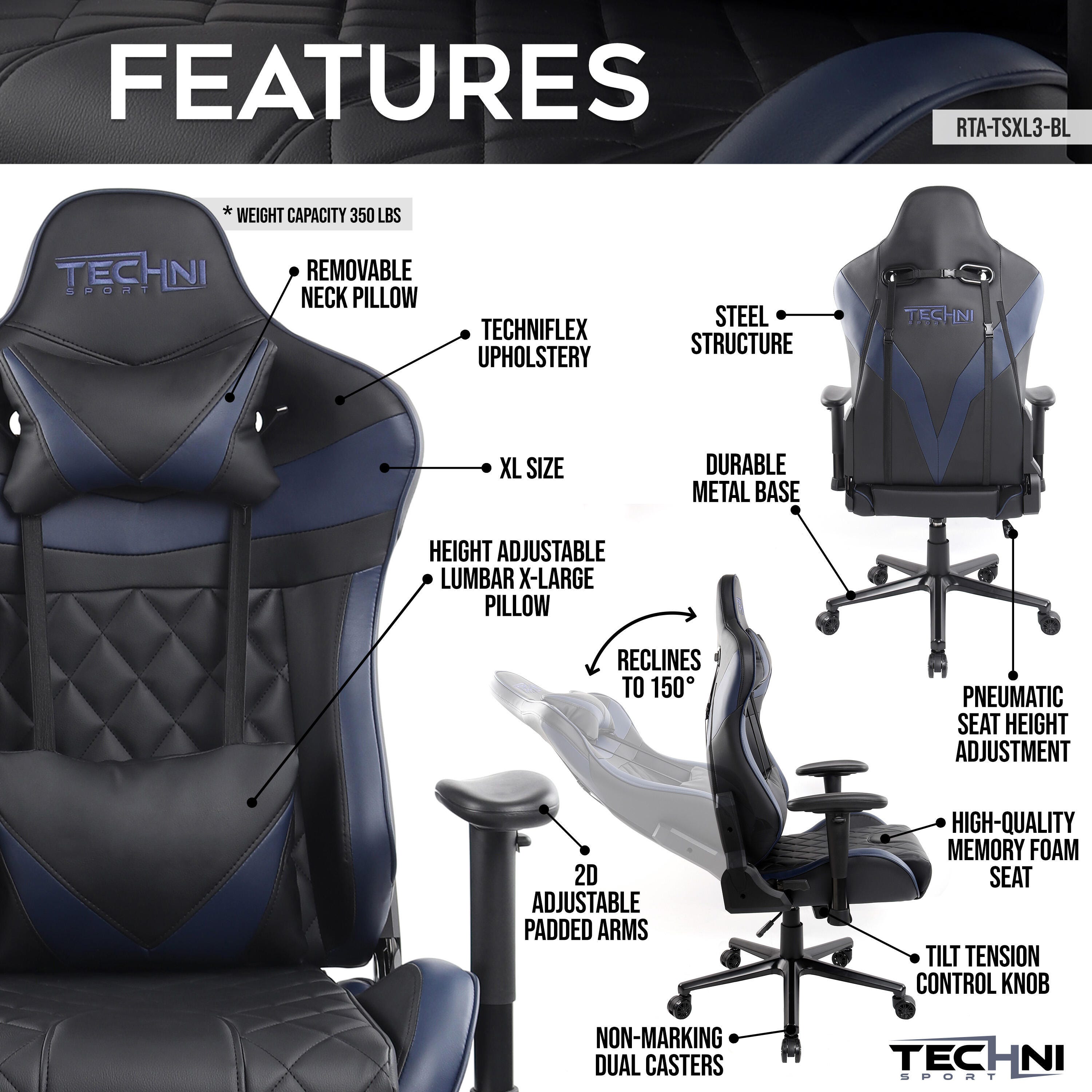 Techni Sport Gaming Chair, , large