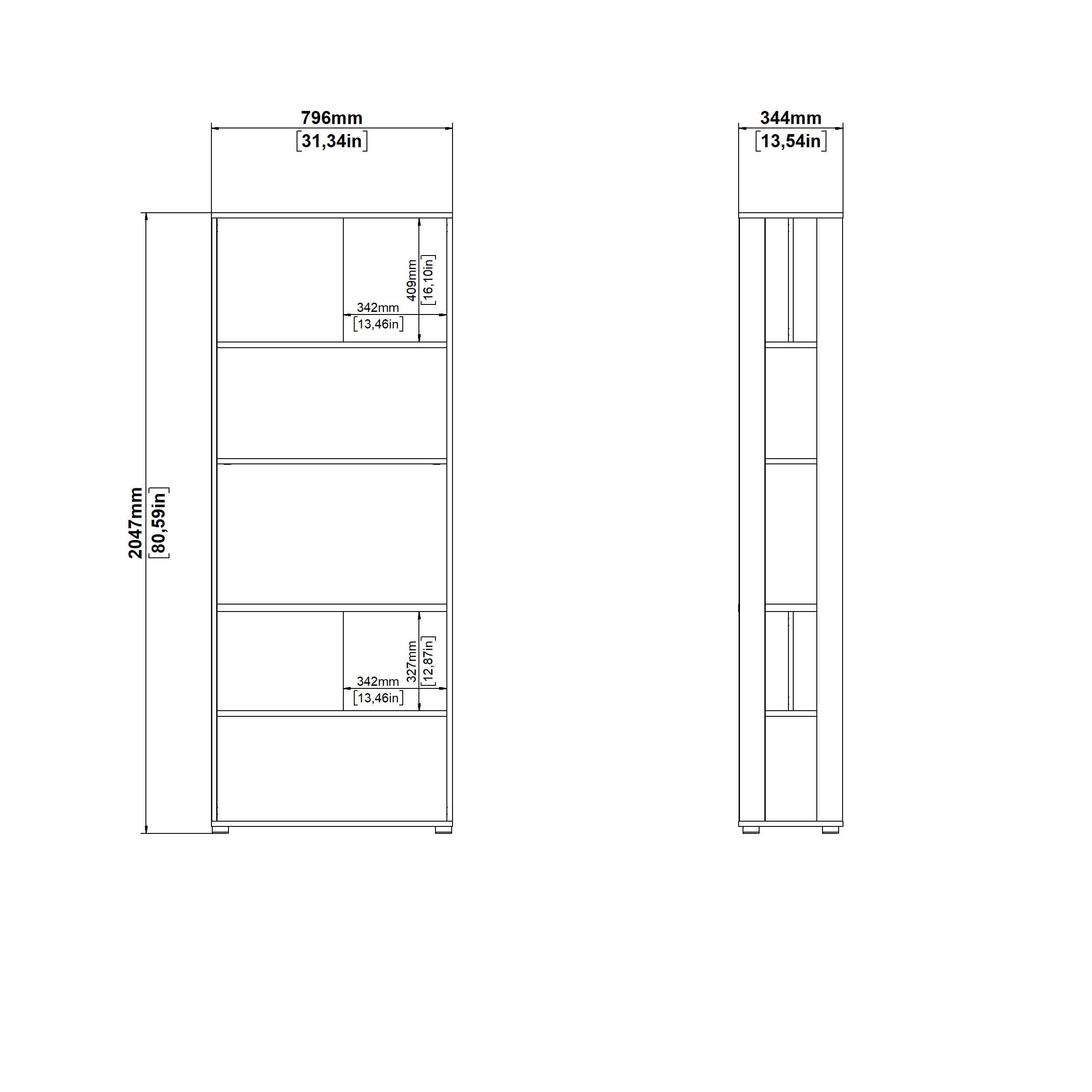 Tvilum Sign 5" Bookcase, Gray, large