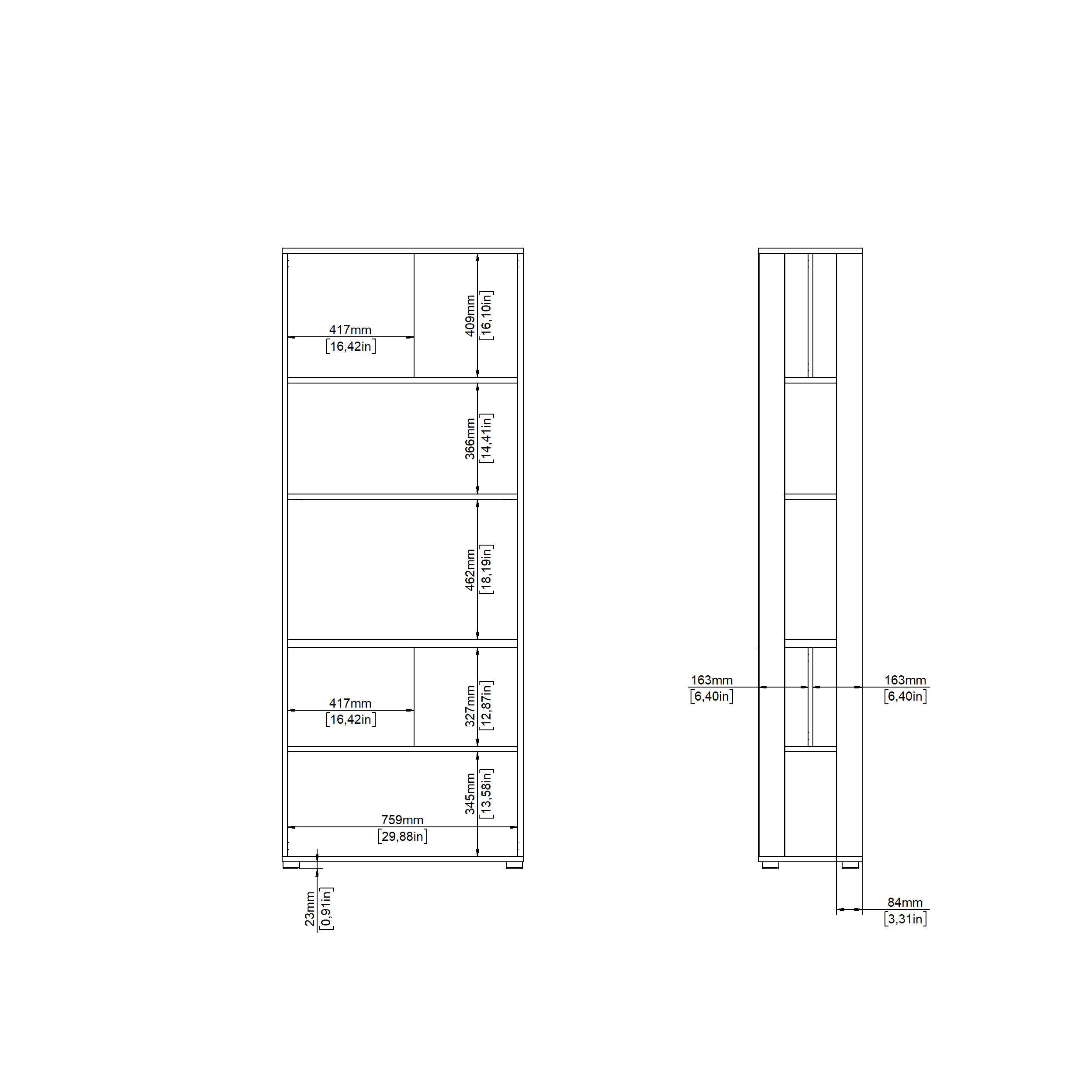 Tvilum Sign 5" Bookcase, Gray, large