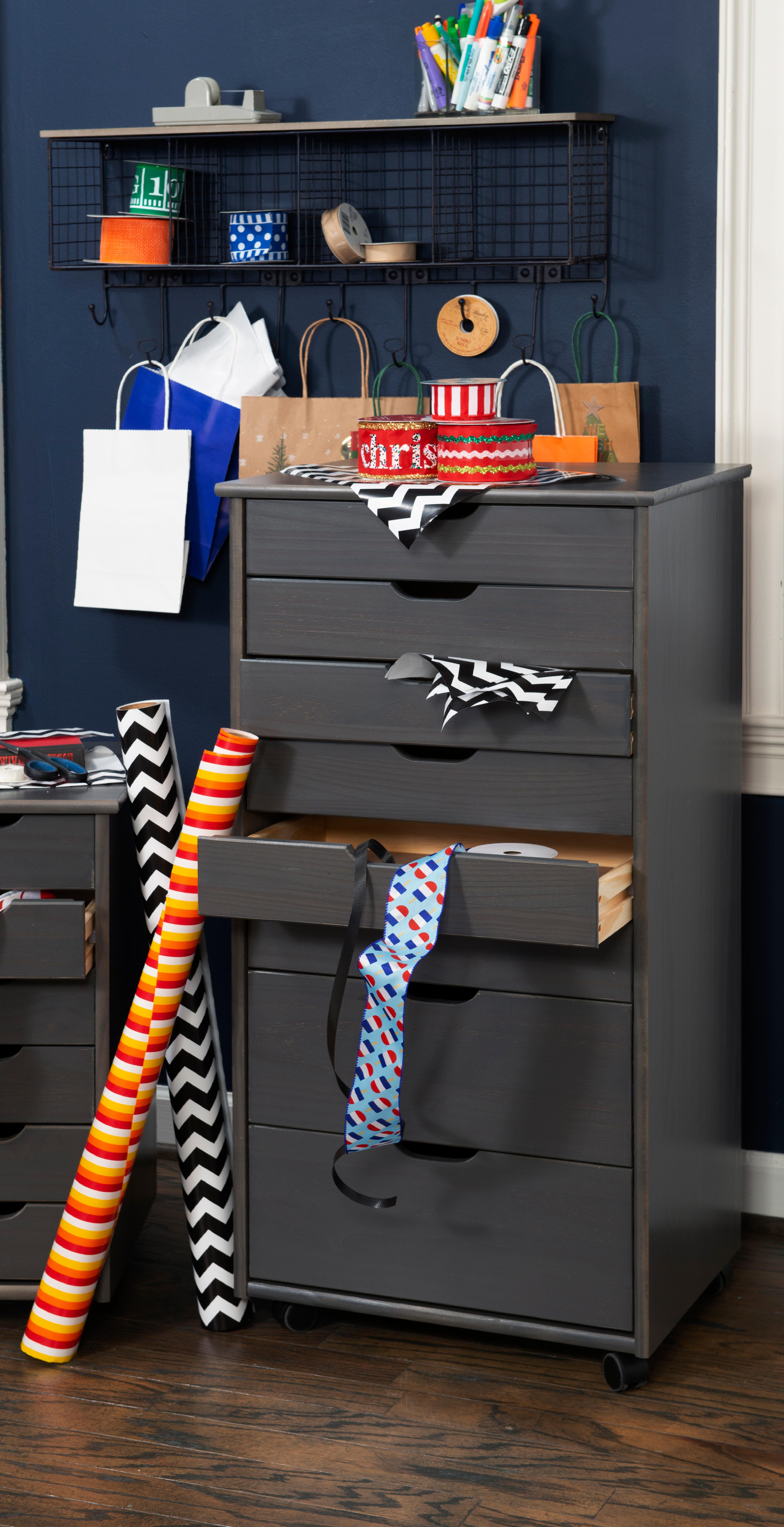 Linon Rudy 8 Drawer Storage Cabinet, Gray, large