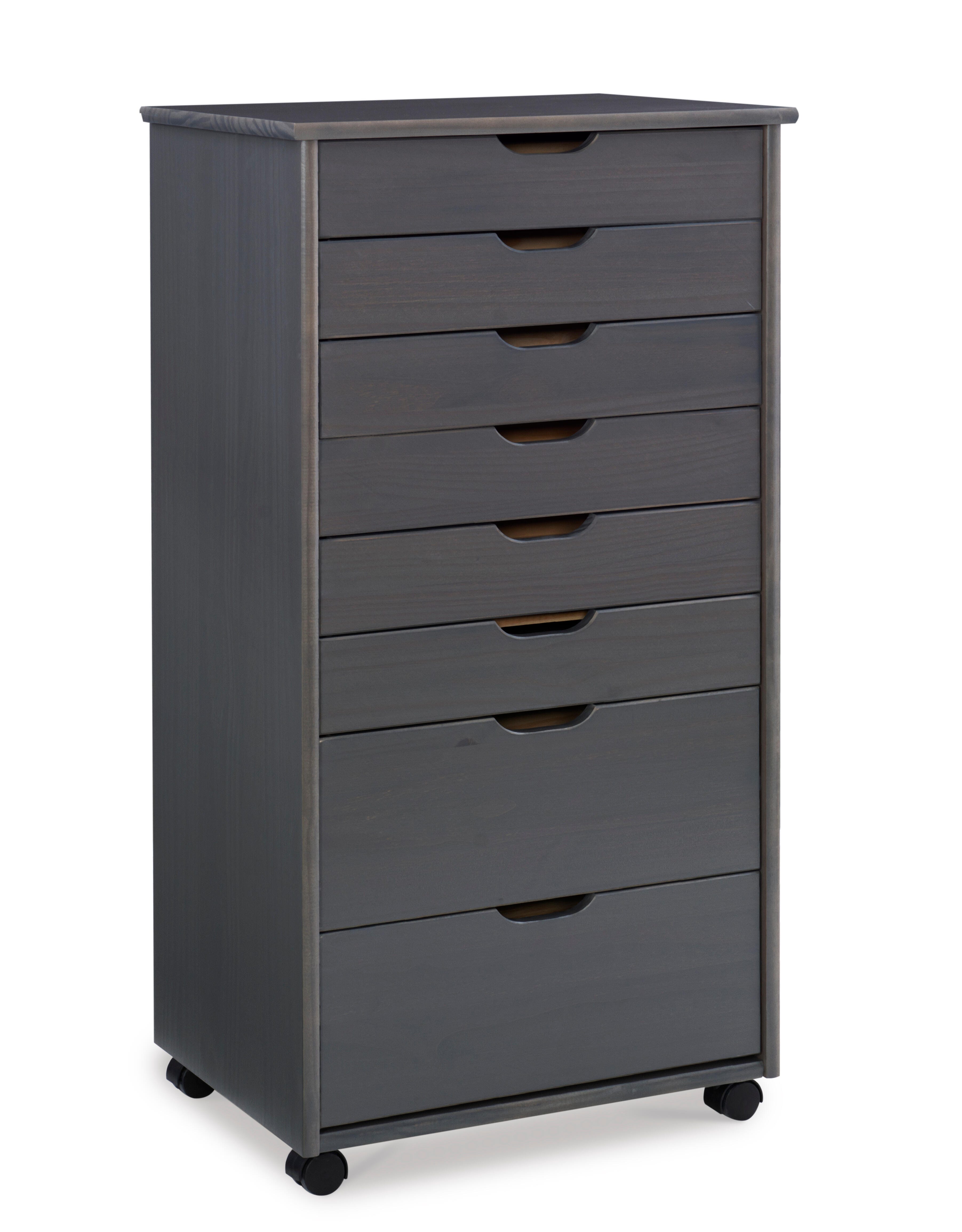 Linon Rudy 8 Drawer Storage Cabinet, Gray, large