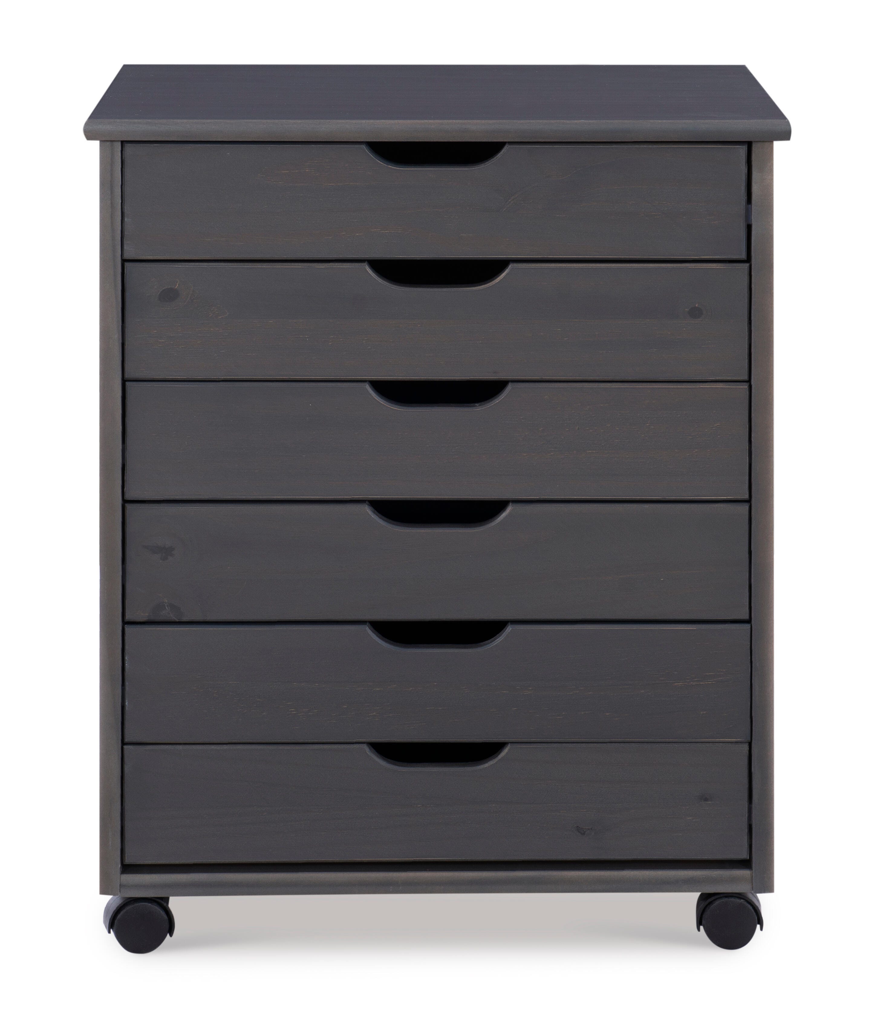 Linon Rudy 6 Drawer Storage Cabinet, Gray, large