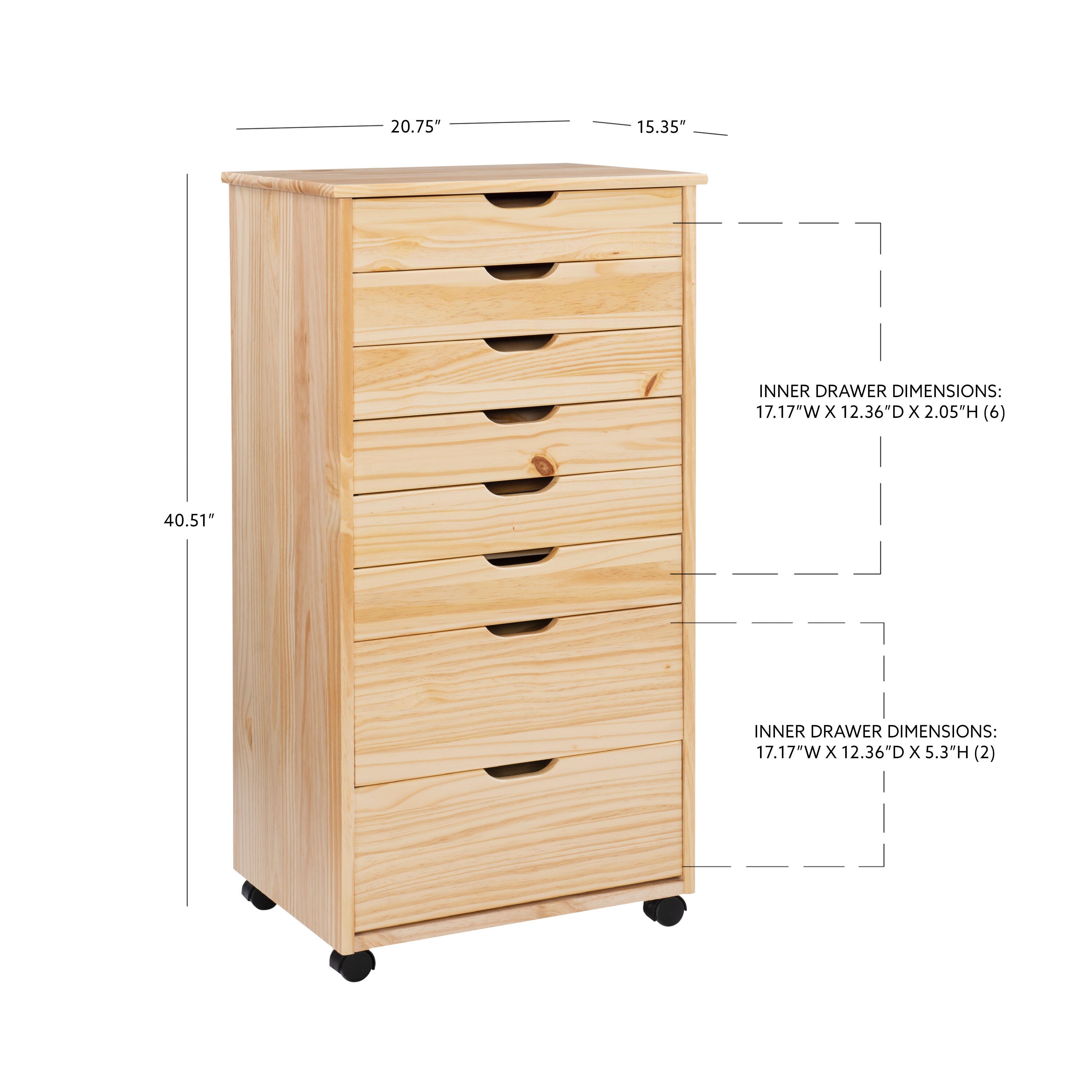 Linon Rudy 8 Drawer Storage Cabinet, Natural, large