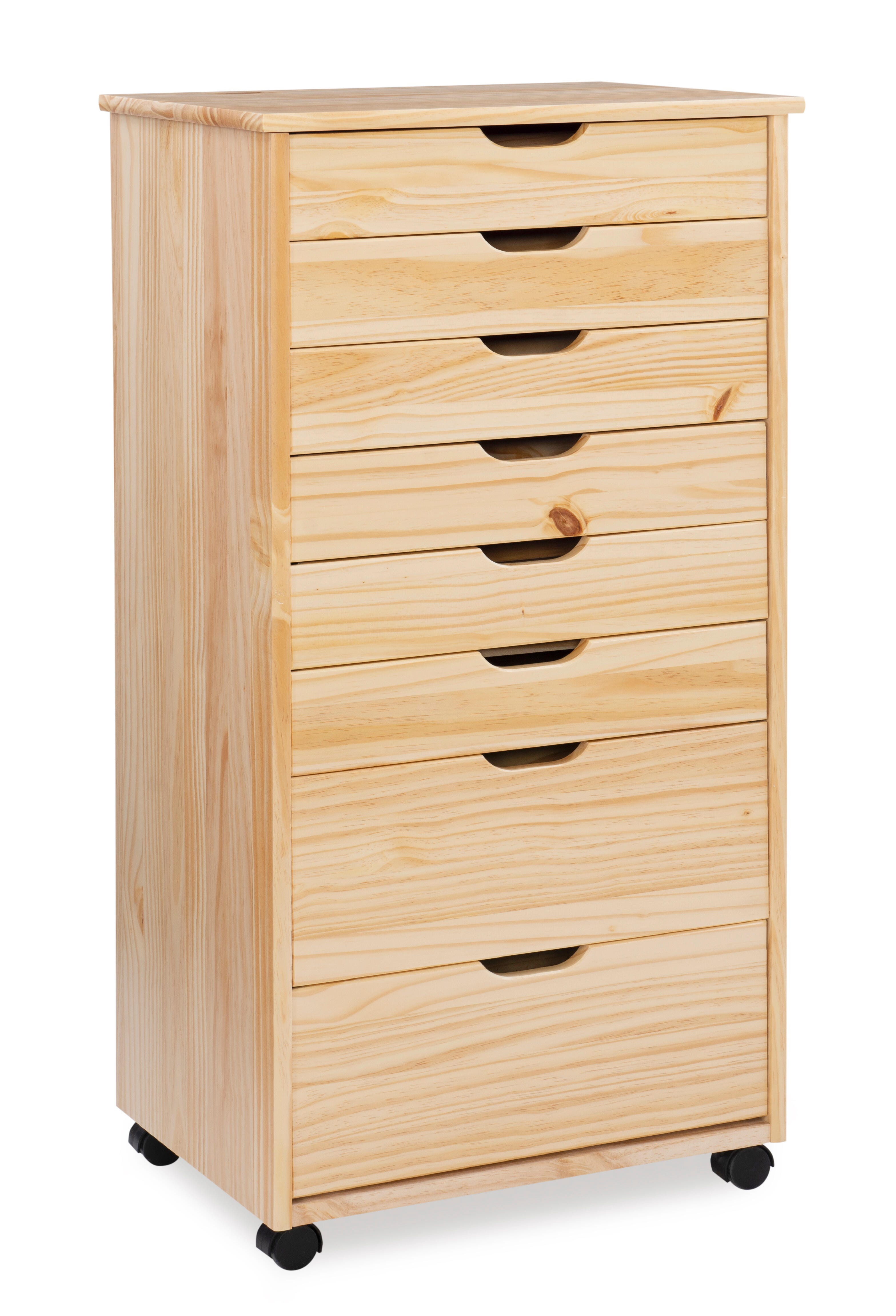 Linon Rudy 8 Drawer Storage Cabinet, Natural, large