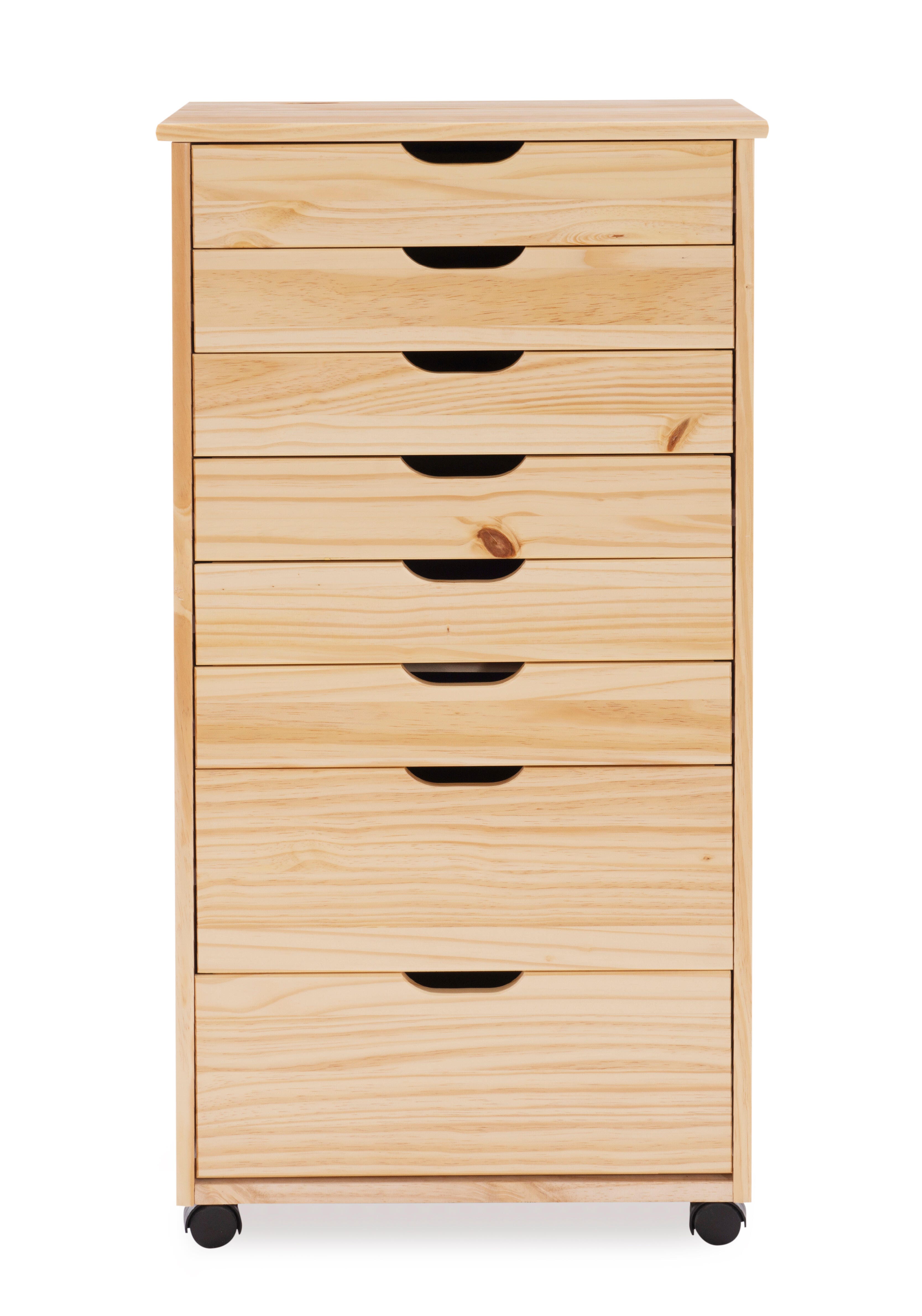 Linon Rudy 8 Drawer Storage Cabinet, Natural, large