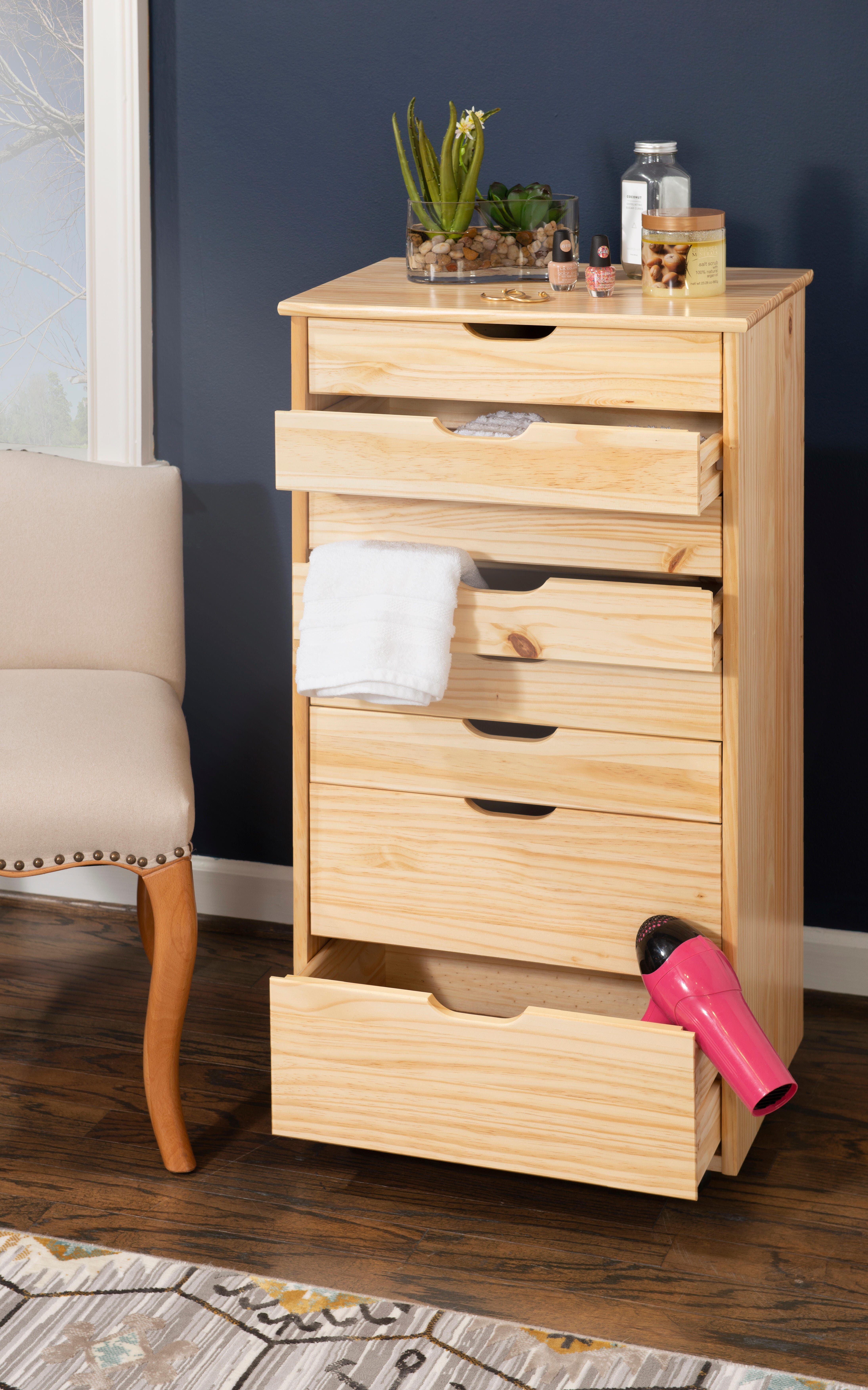 Linon Rudy 8 Drawer Storage Cabinet, Natural, large