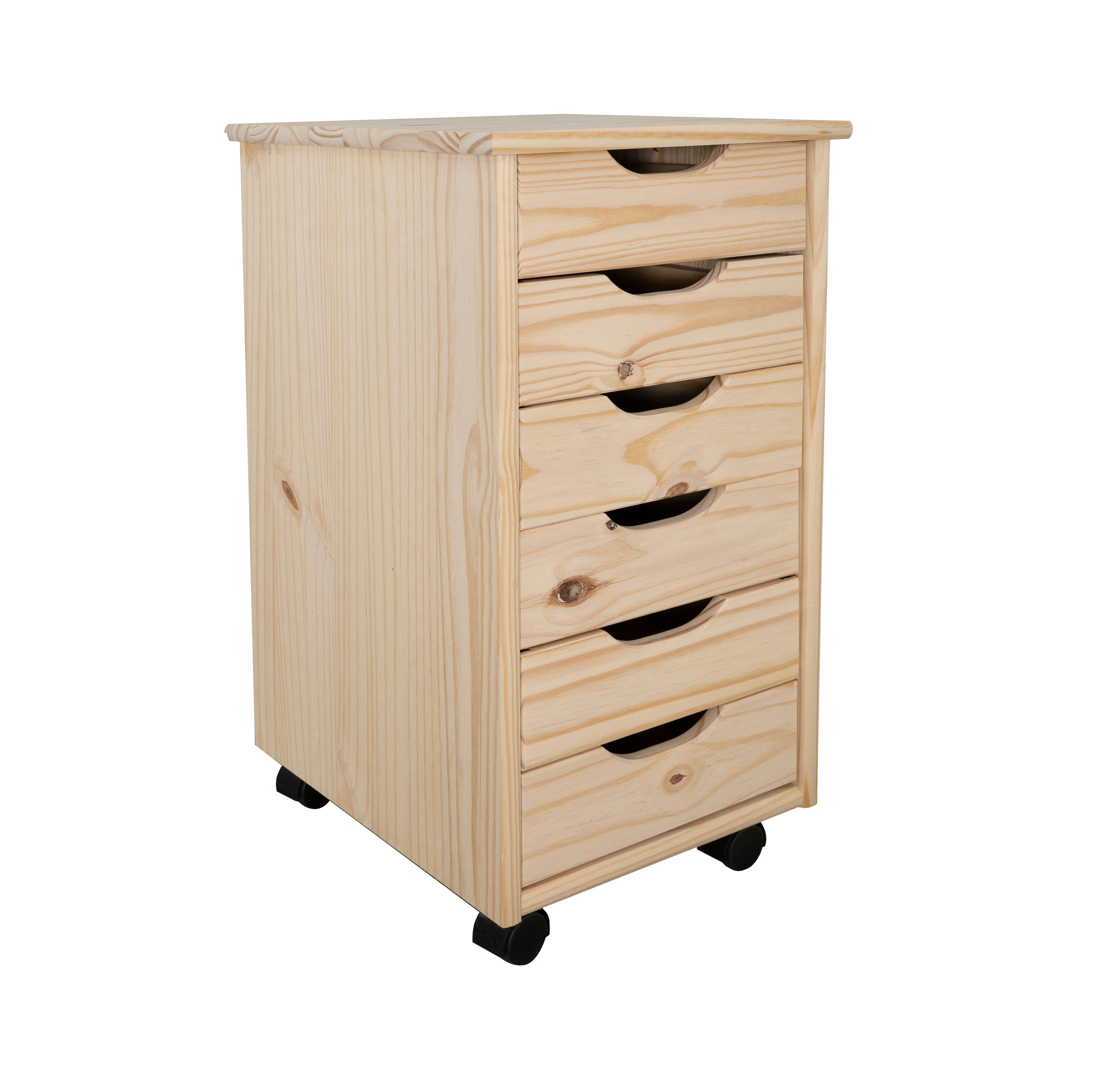 Linon Rudy 6 Drawer Storage Rolling Cabinet, , large