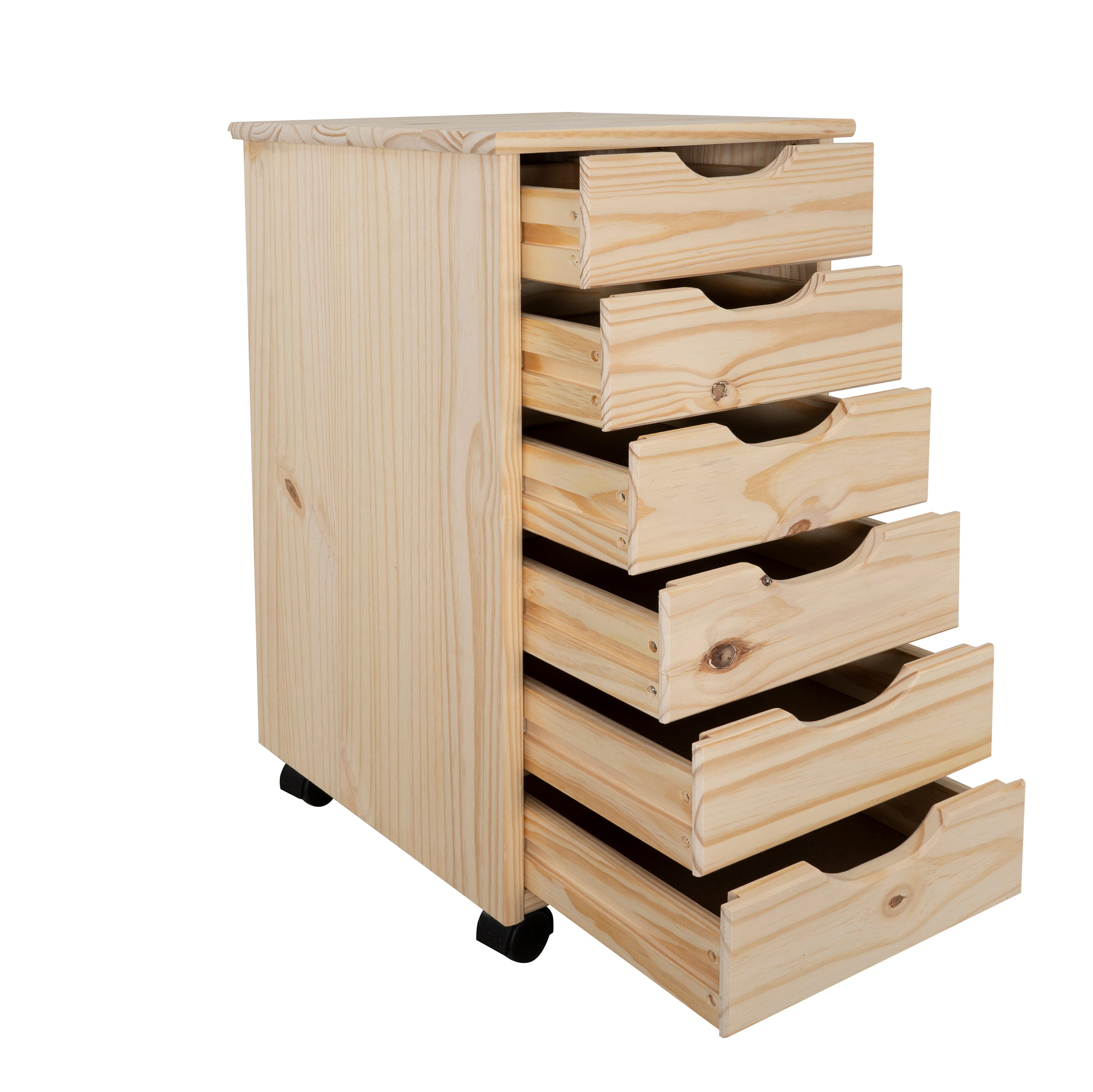 Linon Rudy 6 Drawer Storage Rolling Cabinet, , large