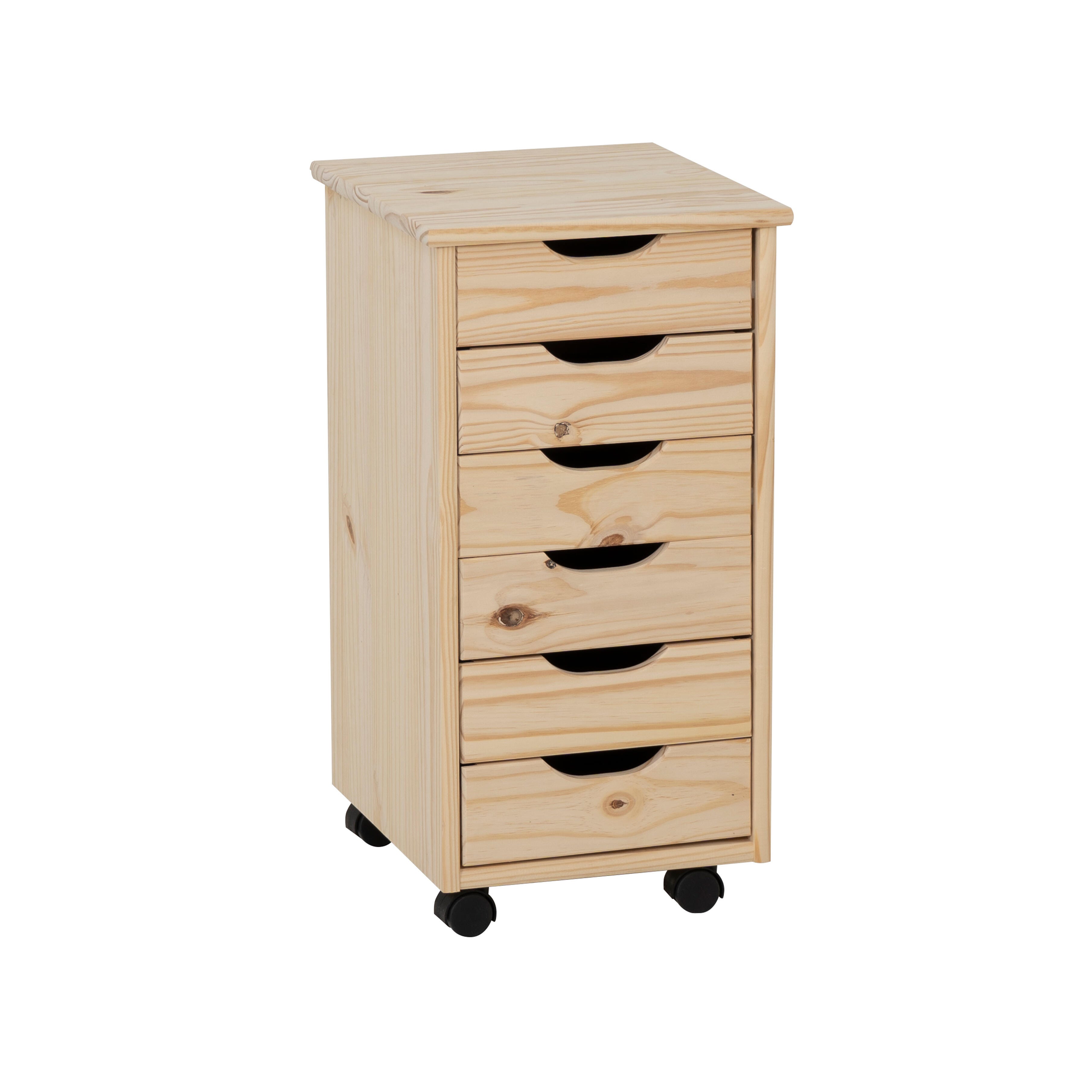 Linon Rudy 6 Drawer Storage Rolling Cabinet, , large