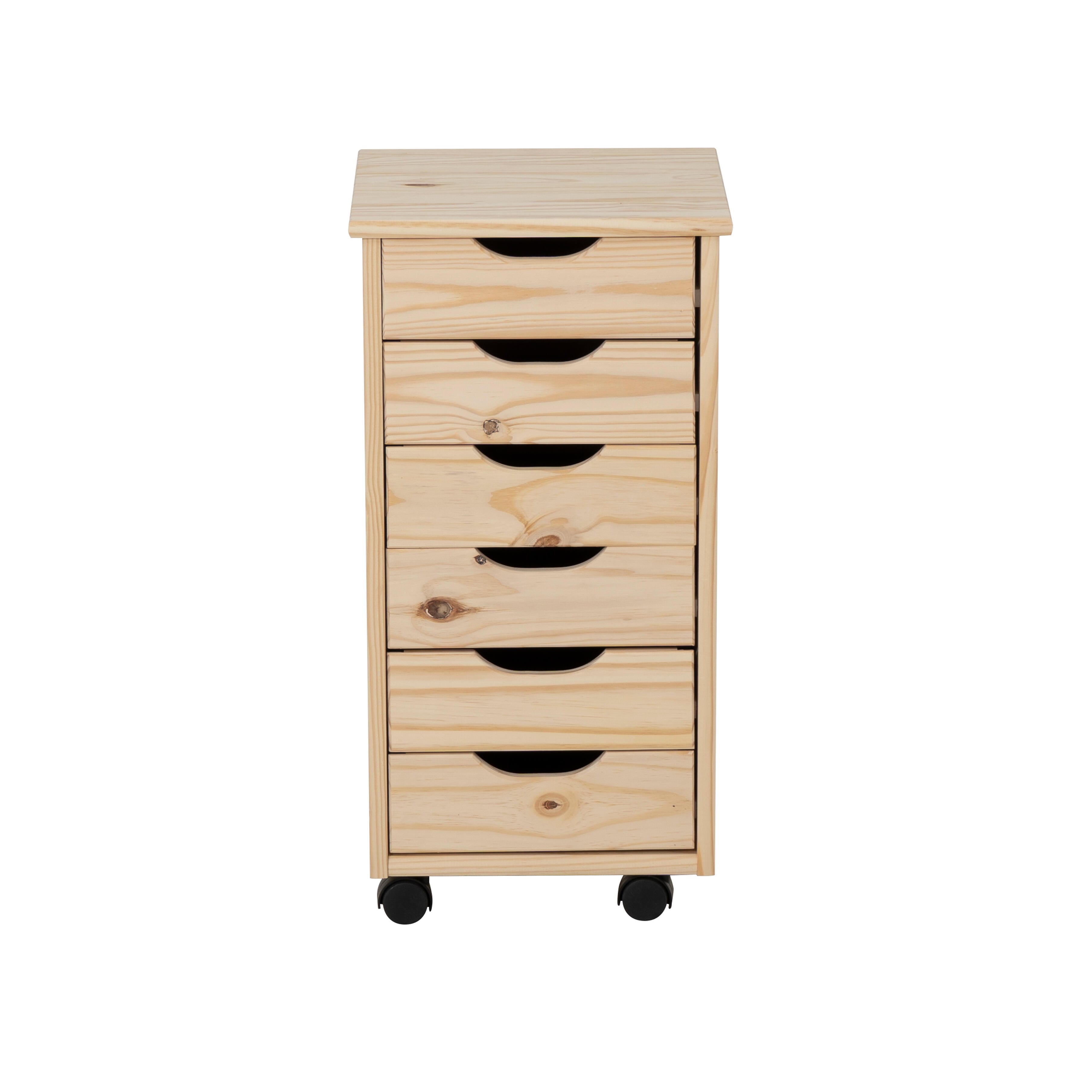 Linon Rudy 6 Drawer Storage Rolling Cabinet, , large
