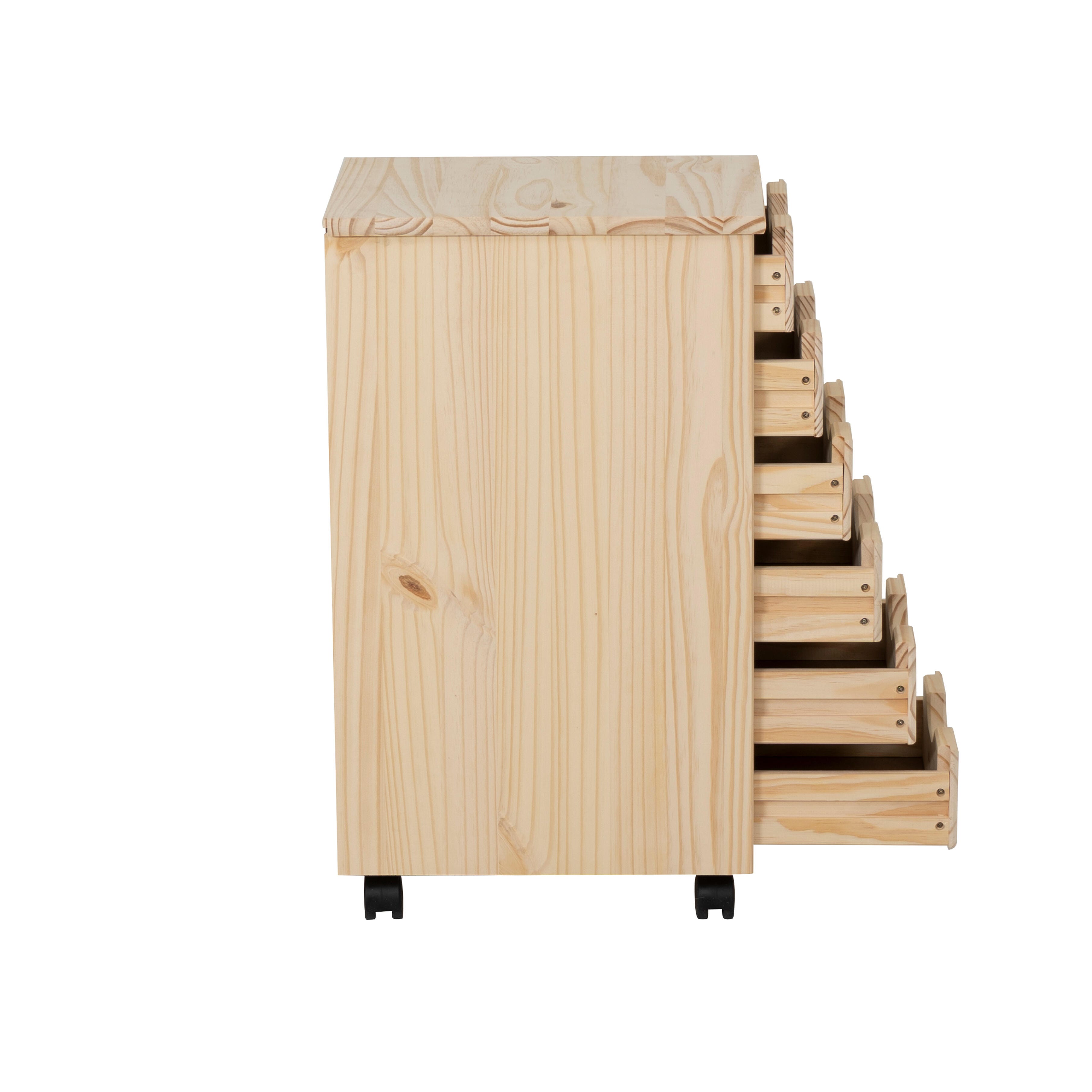 Linon Rudy 6 Drawer Storage Rolling Cabinet, , large