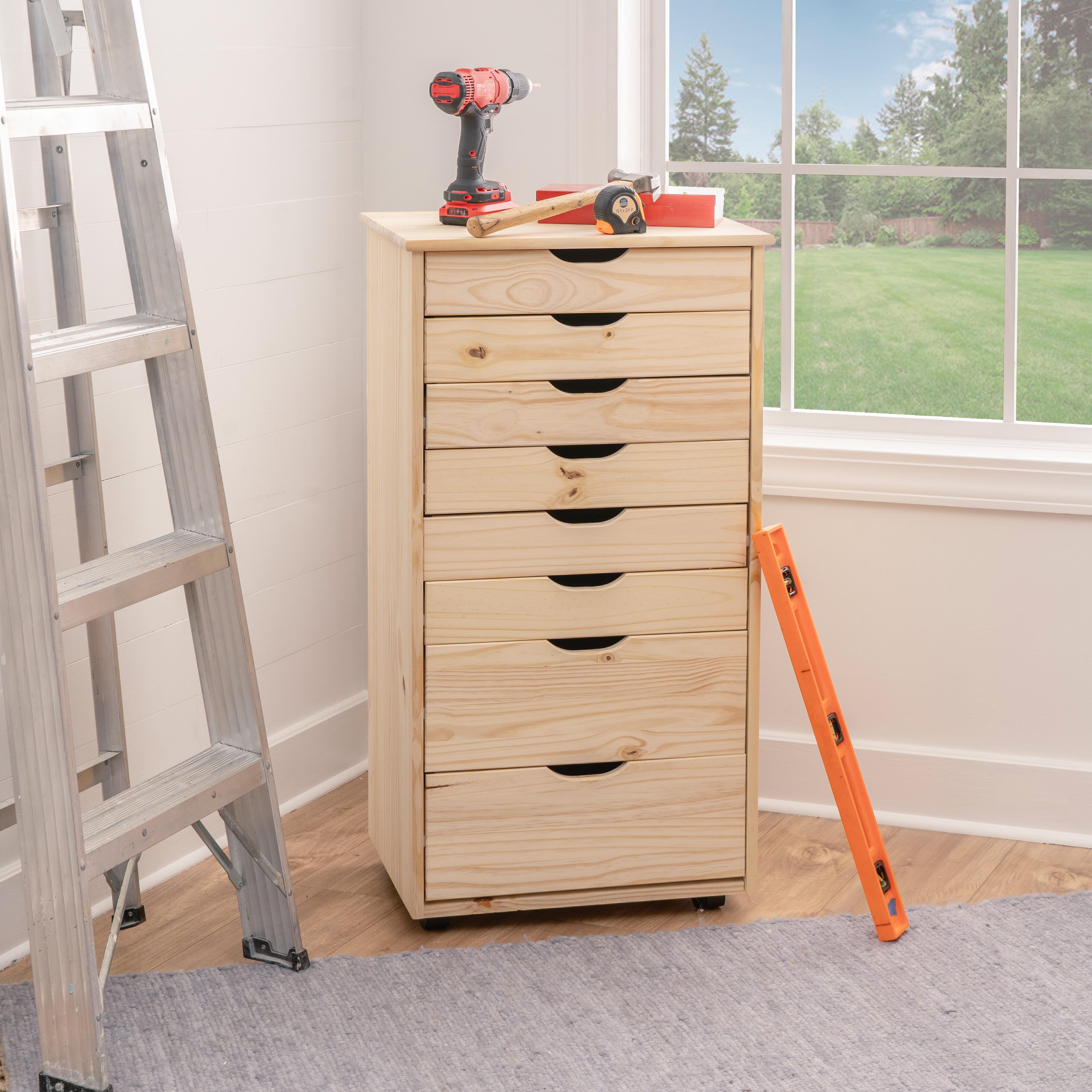 Linon Rudy Solid 8 Drawer Storage Cabinet, , rollover