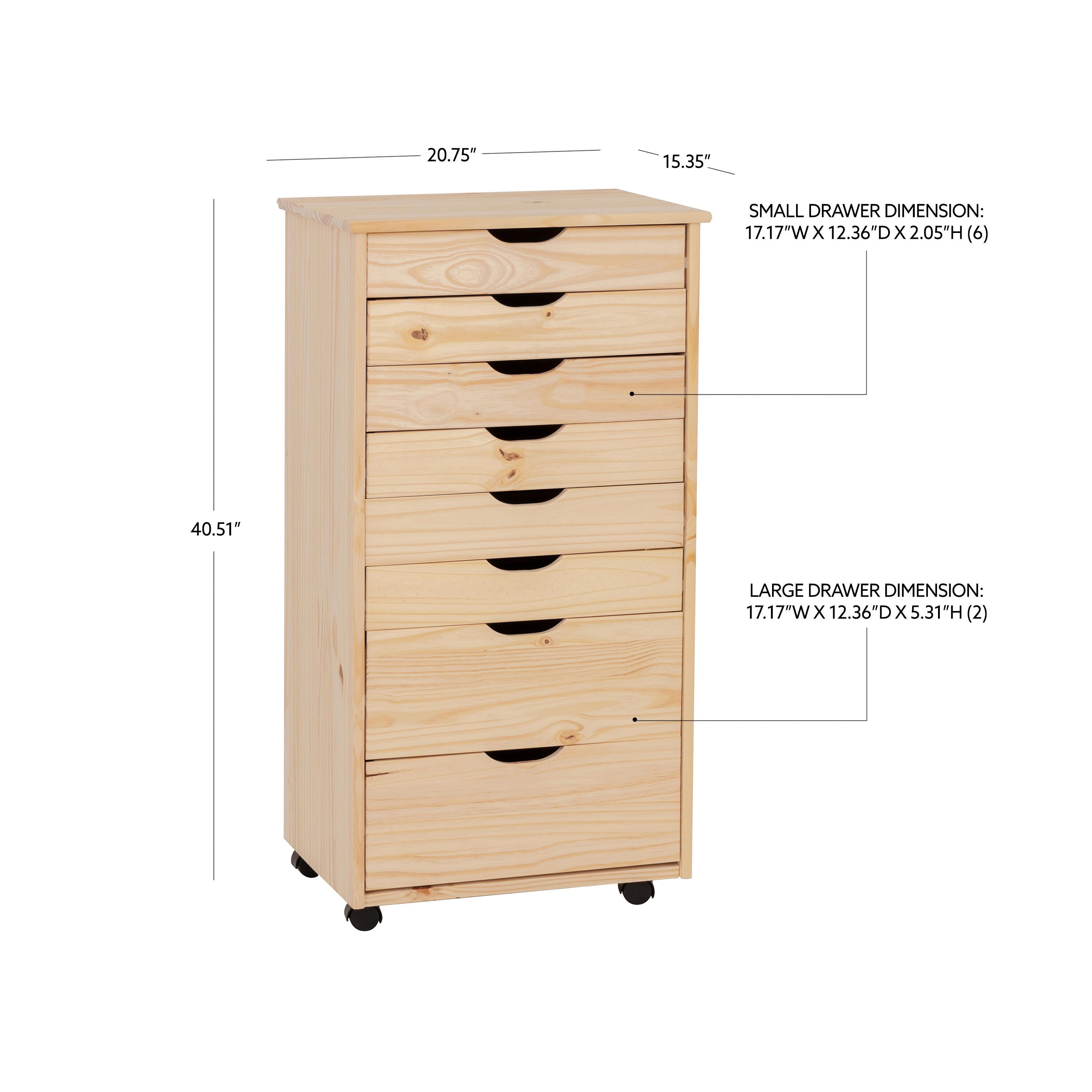 Linon Rudy Solid 8 Drawer Storage Cabinet, , large