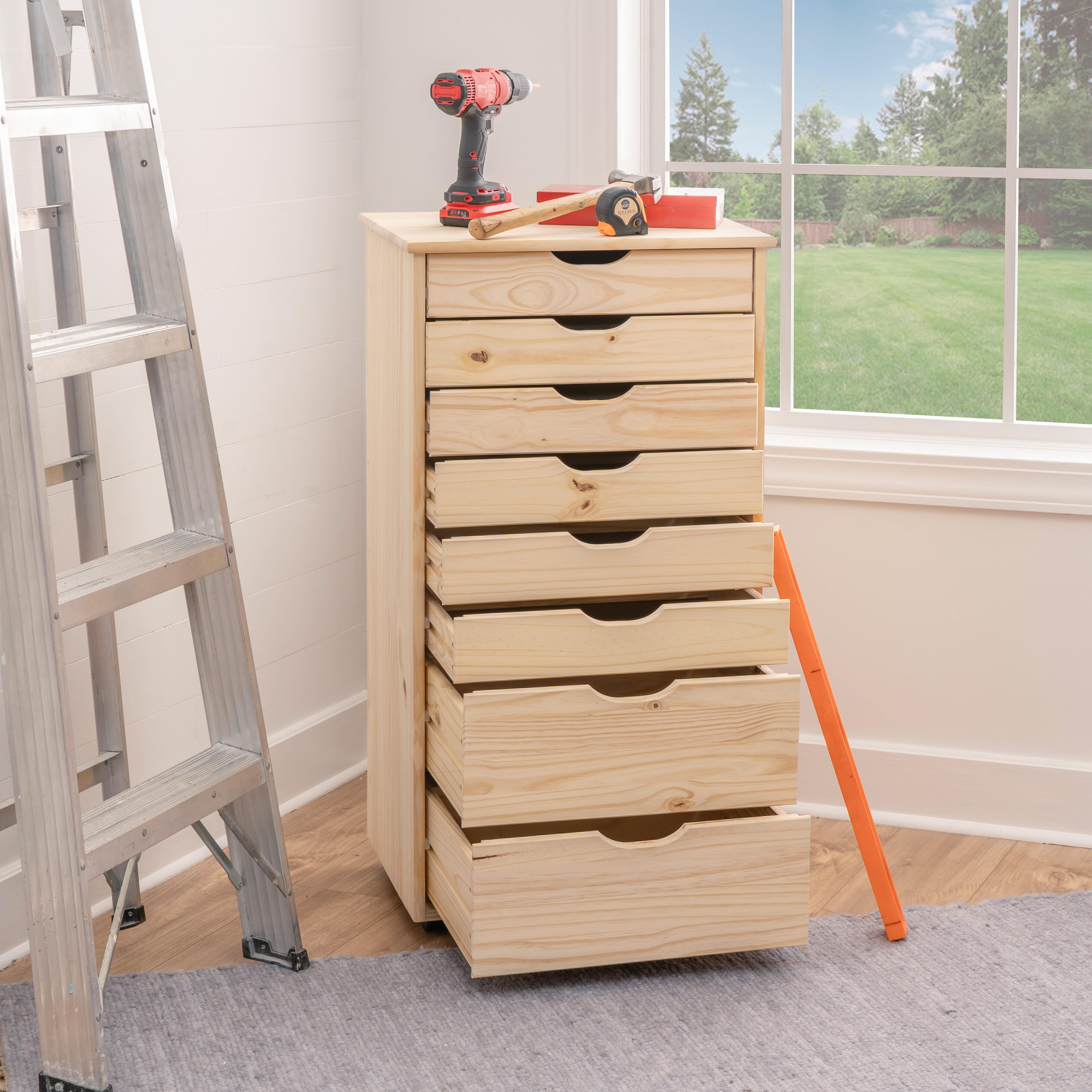 Linon Rudy Solid 8 Drawer Storage Cabinet, , large