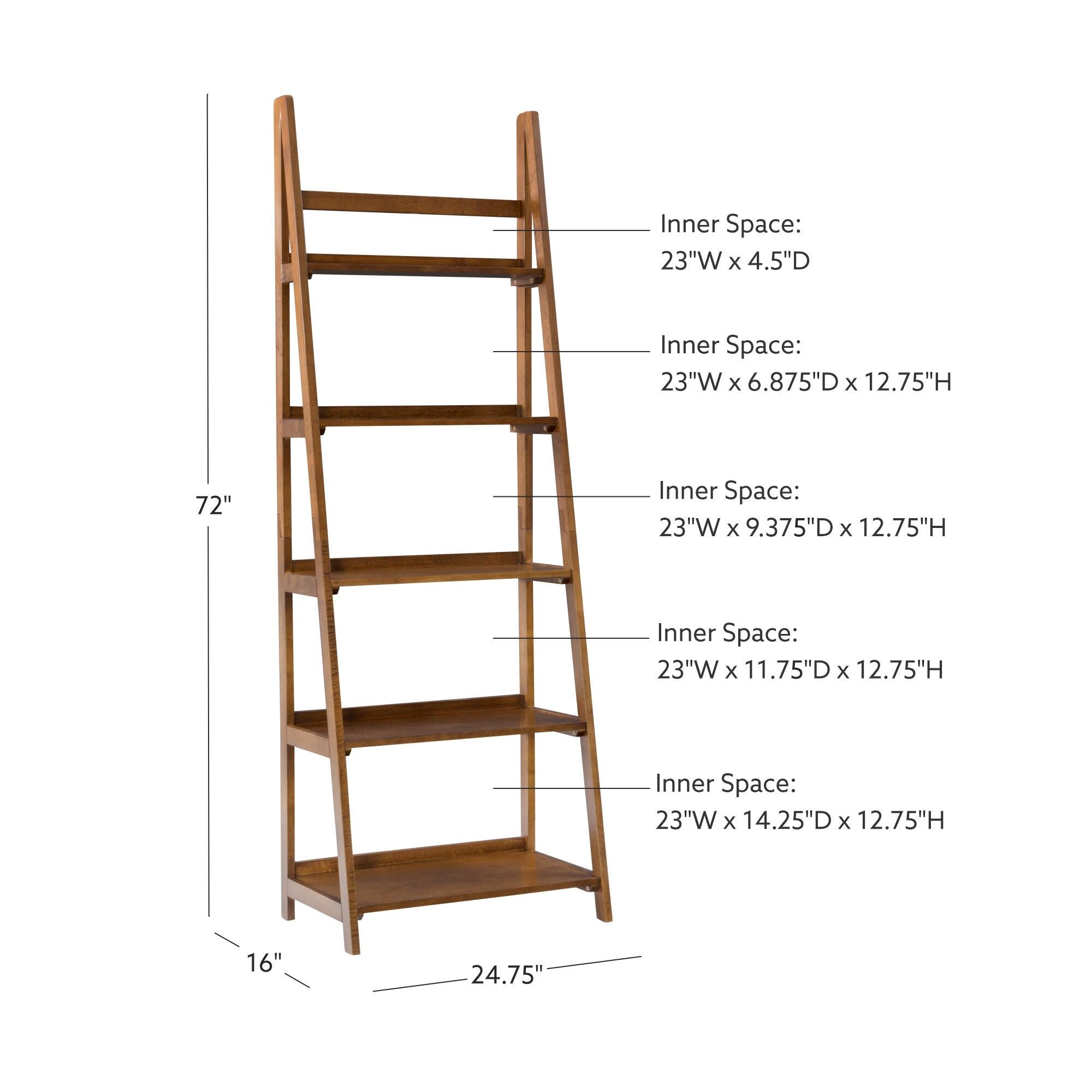 Linon Farren 72" Ladder Bookcase, , large