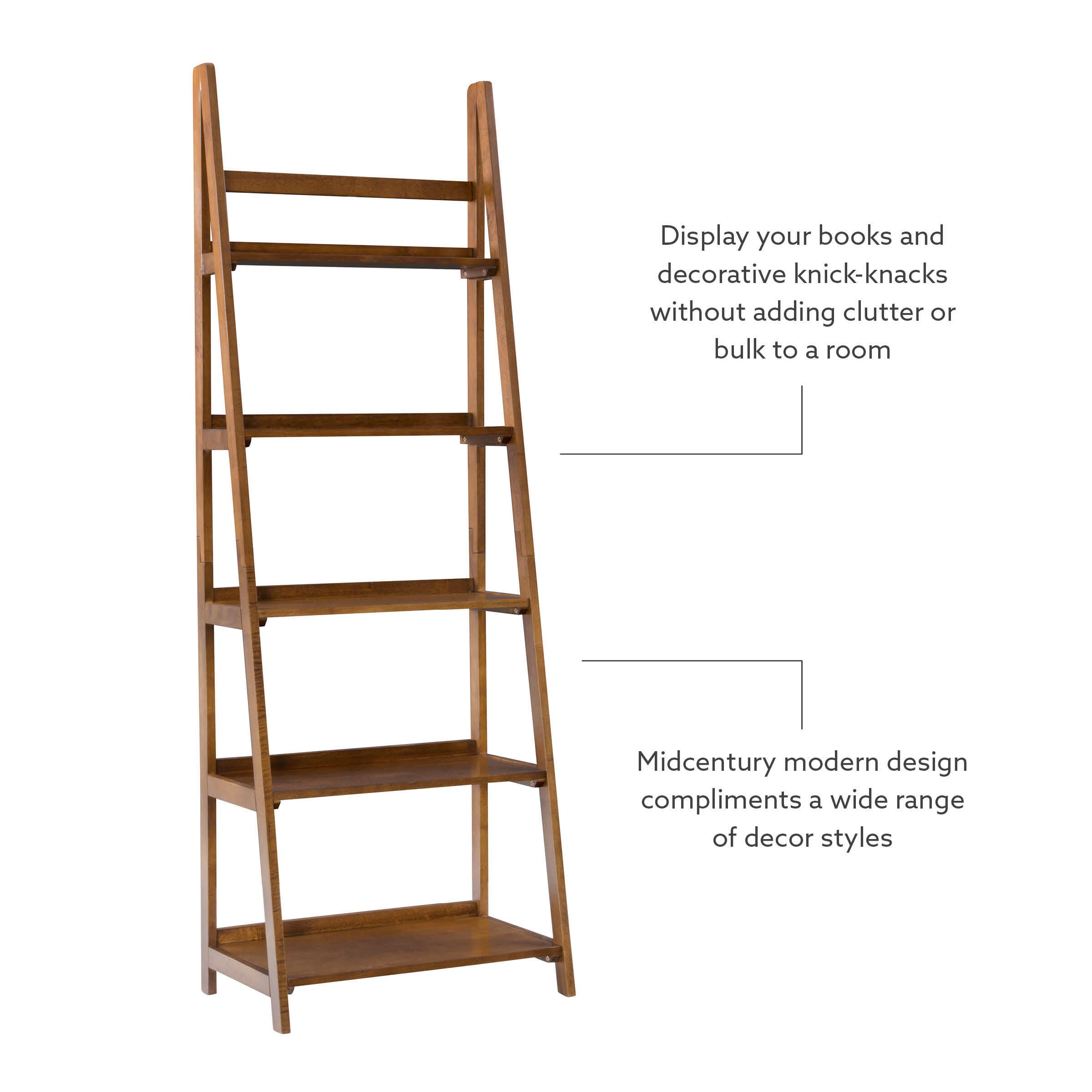 Linon Farren 72" Ladder Bookcase, , large