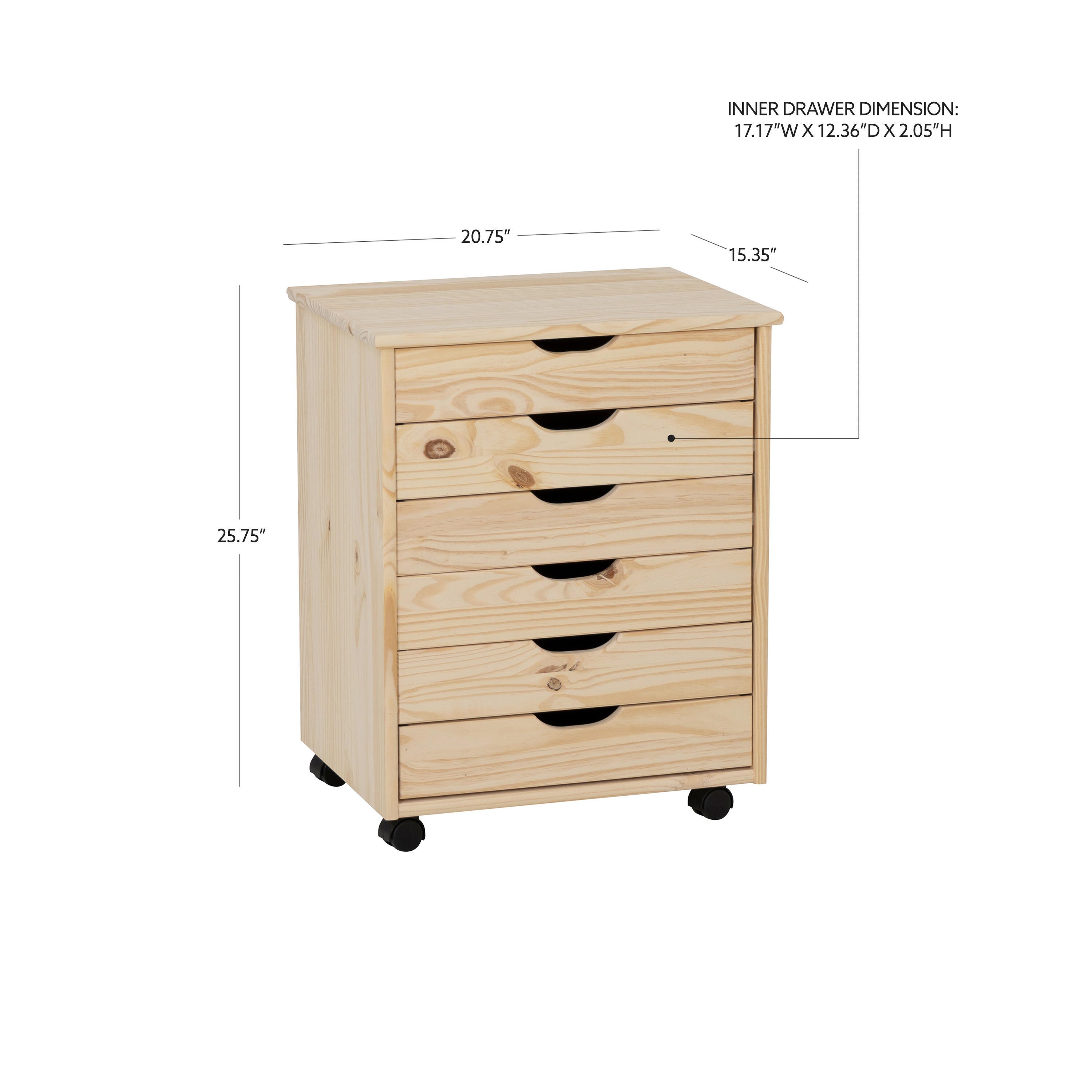 Linon Rudy Solid 6 Drawer Storage Cabinet, , large