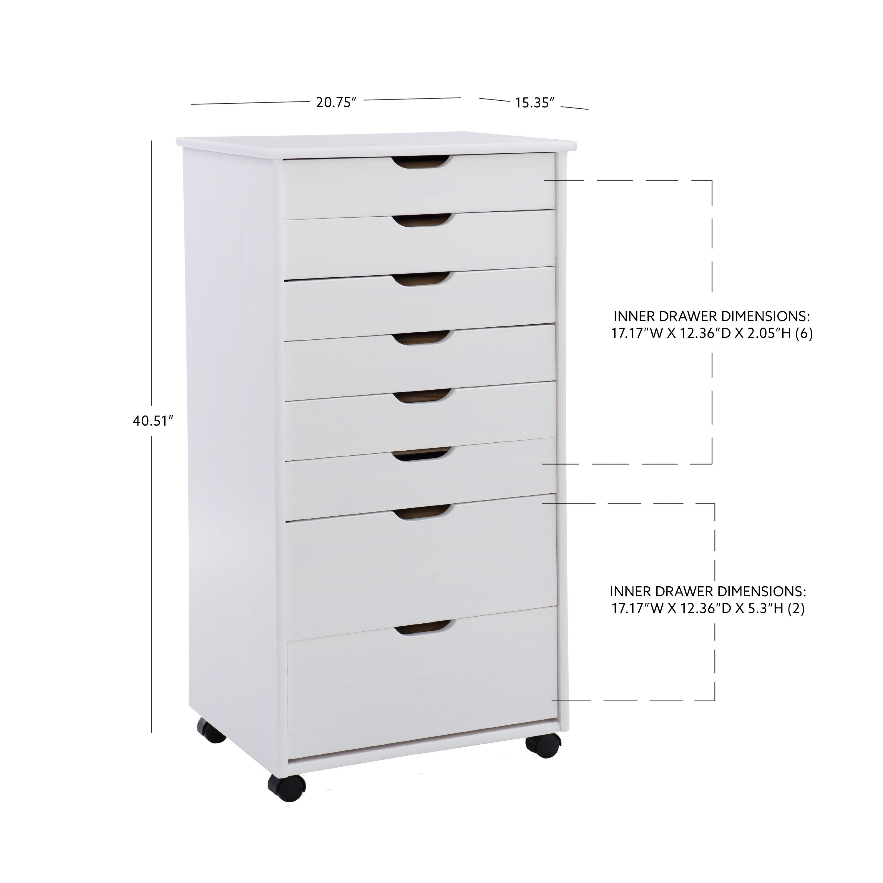 Linon Rudy 8 Drawer Storage Cabinet, White, large