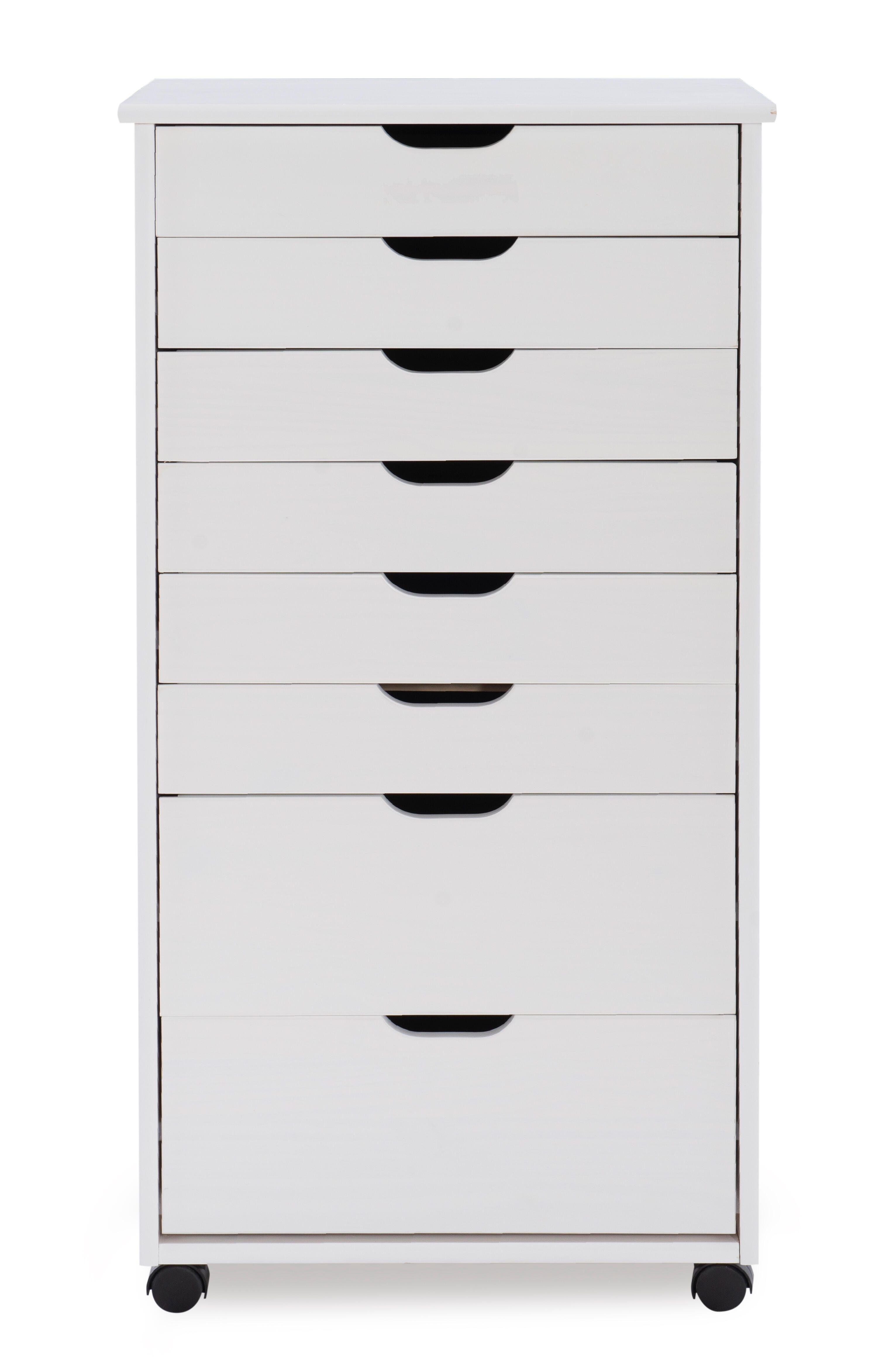 Linon Rudy 8 Drawer Storage Cabinet, White, large