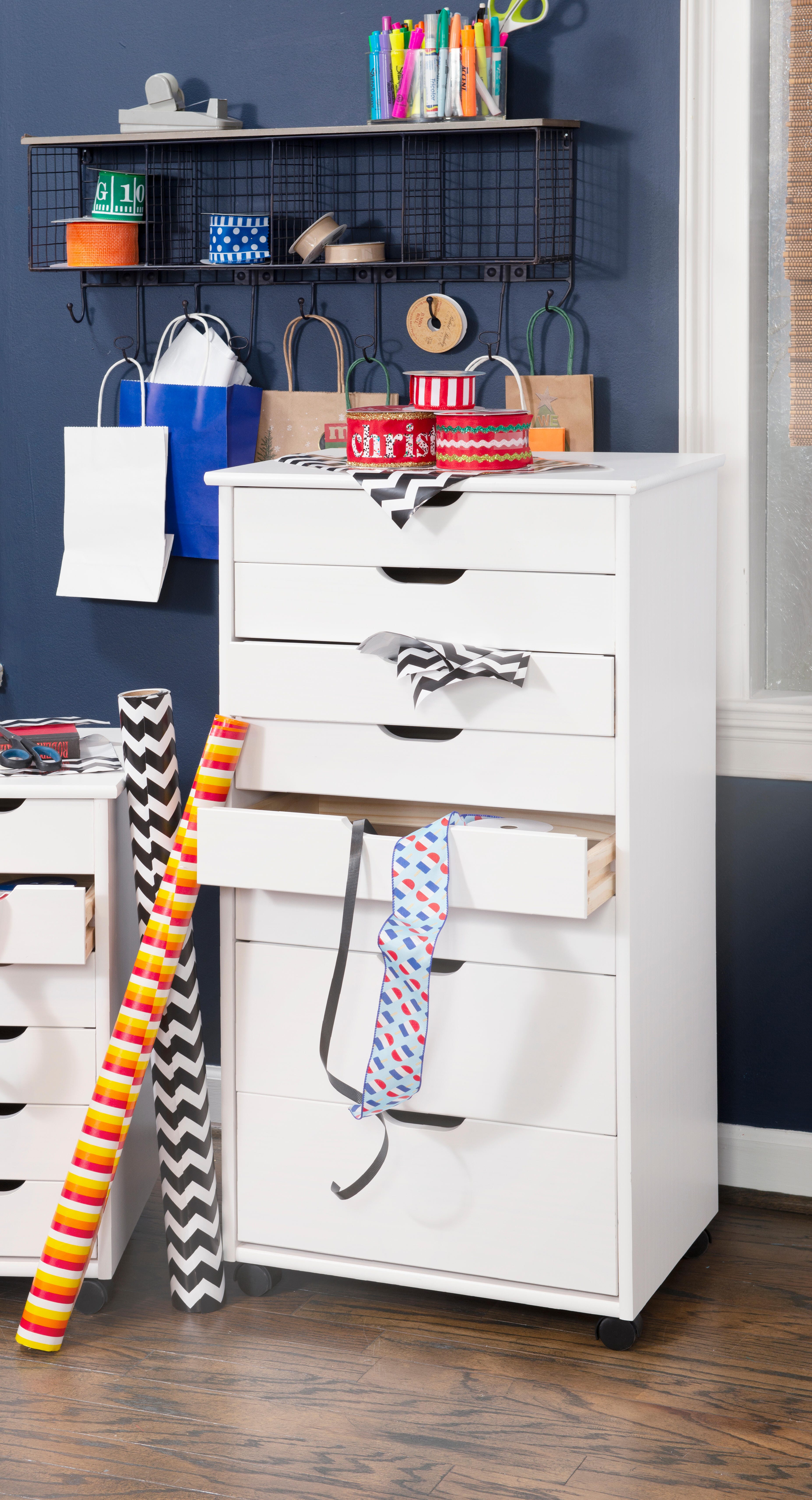 Linon Rudy 8 Drawer Storage Cabinet, White, large