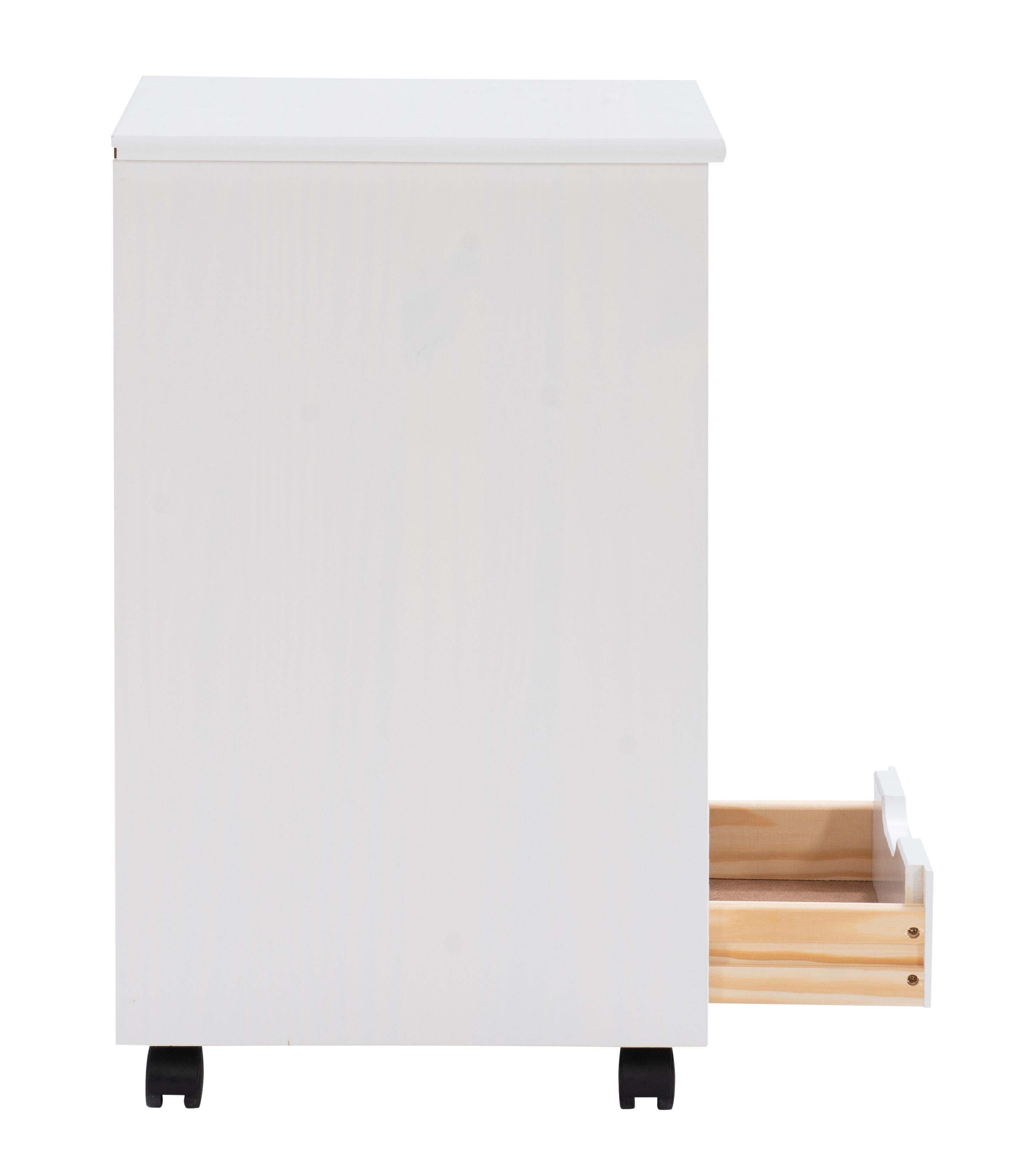 Linon Rudy Solid 6 Drawer Rolling Storage Cabinet, White, large