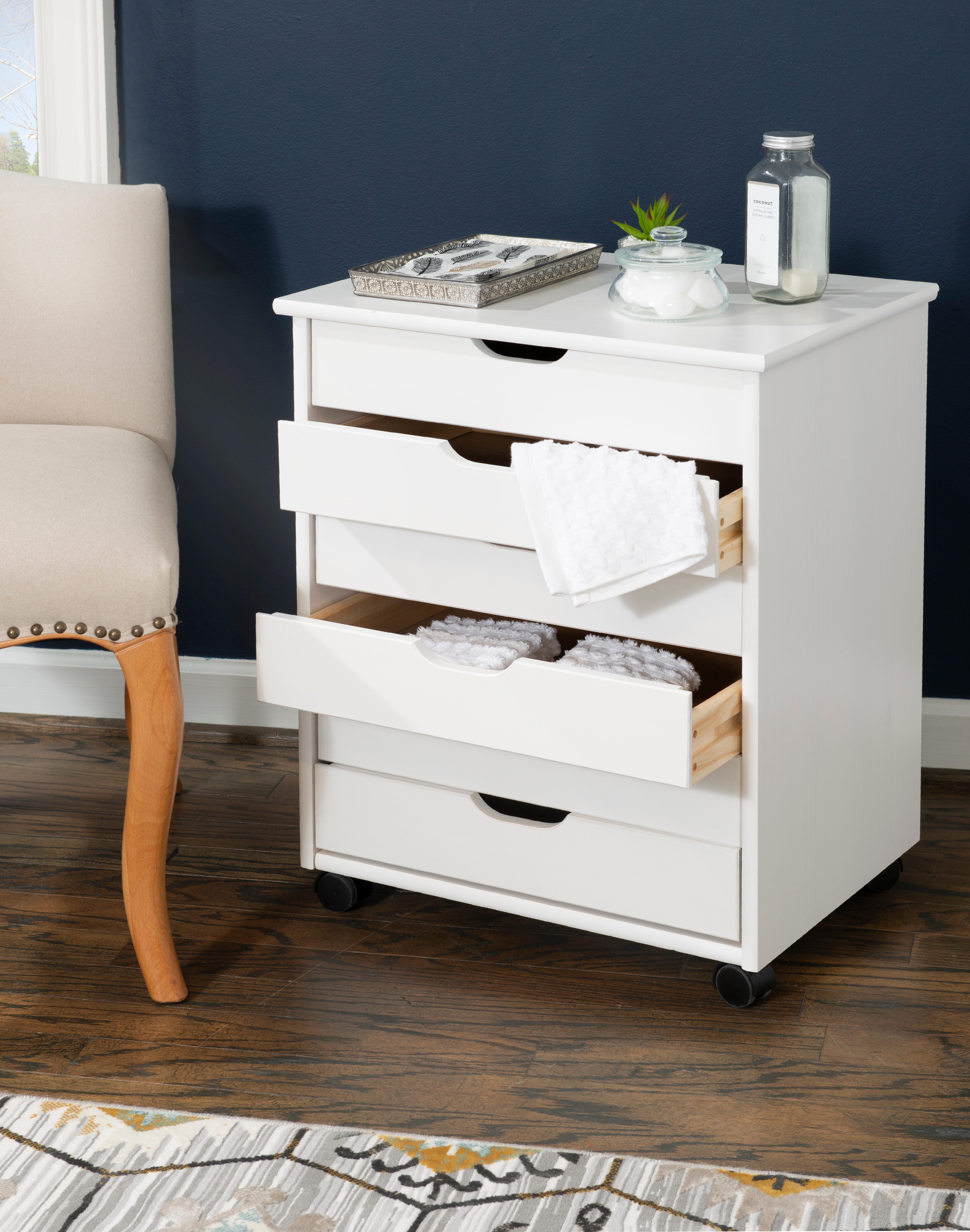 Linon Rudy 6 Drawer Storage Cabinet, White, rollover