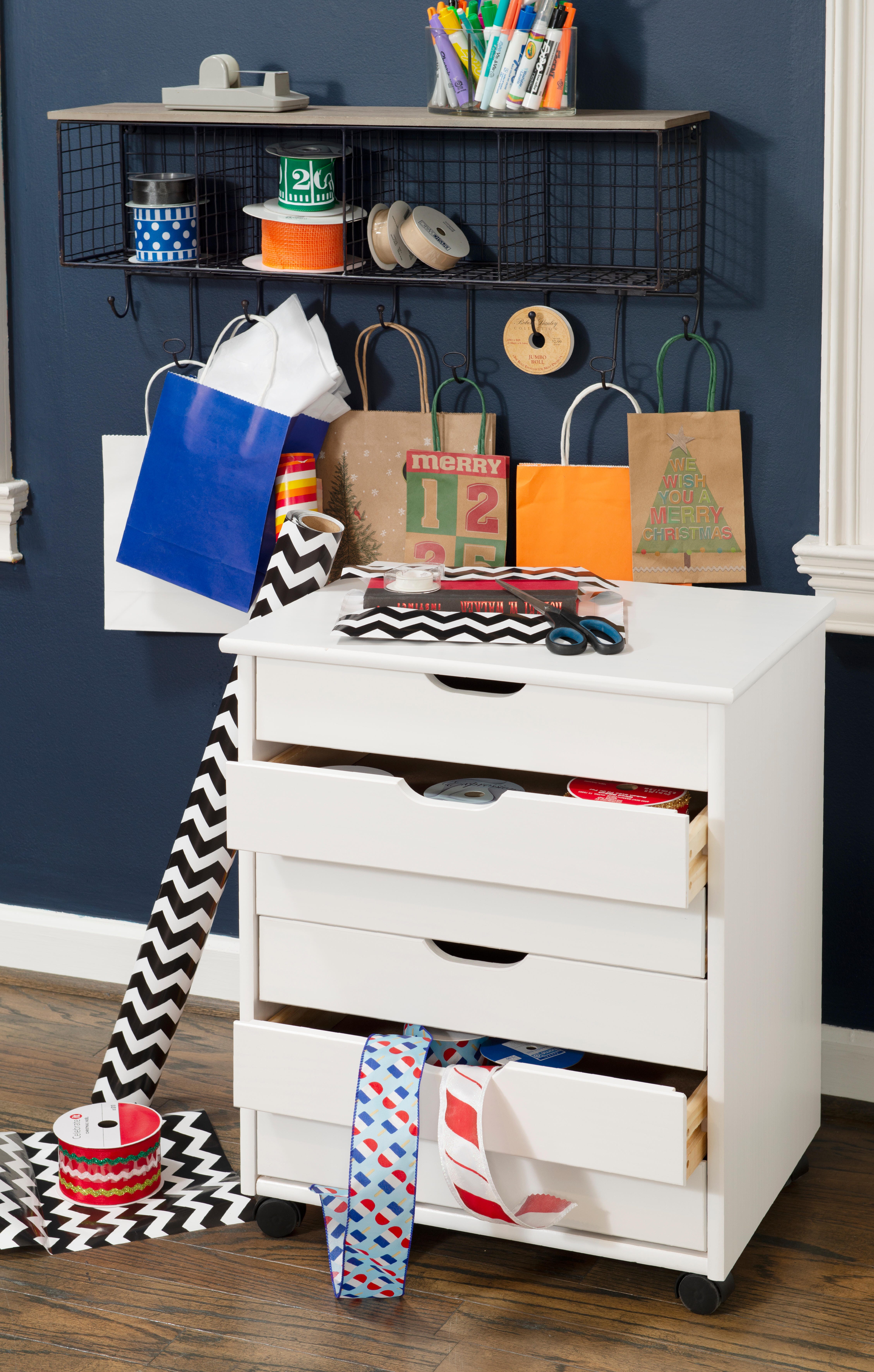 Linon Rudy 6 Drawer Storage Cabinet, White, large