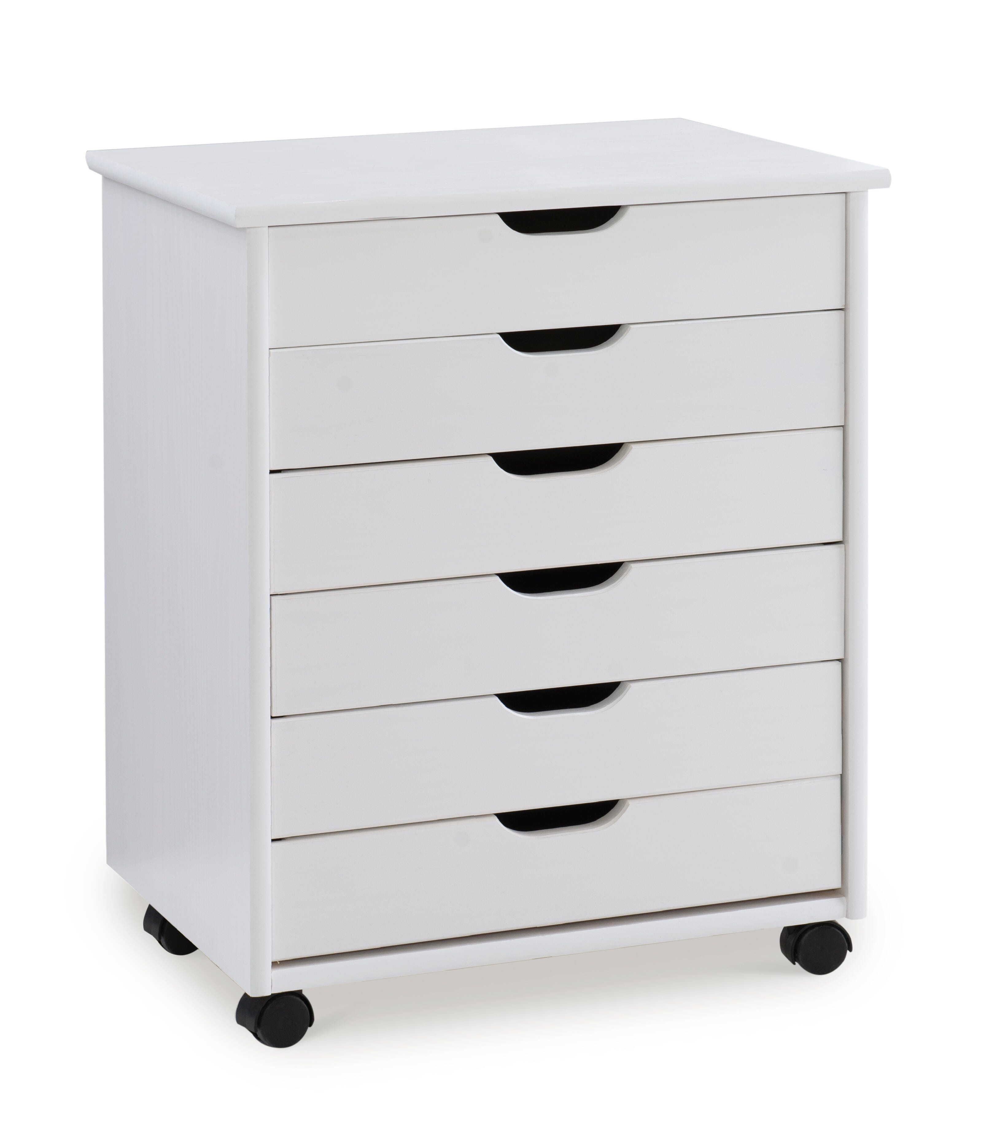 Linon Rudy 6 Drawer Storage Cabinet, White, large