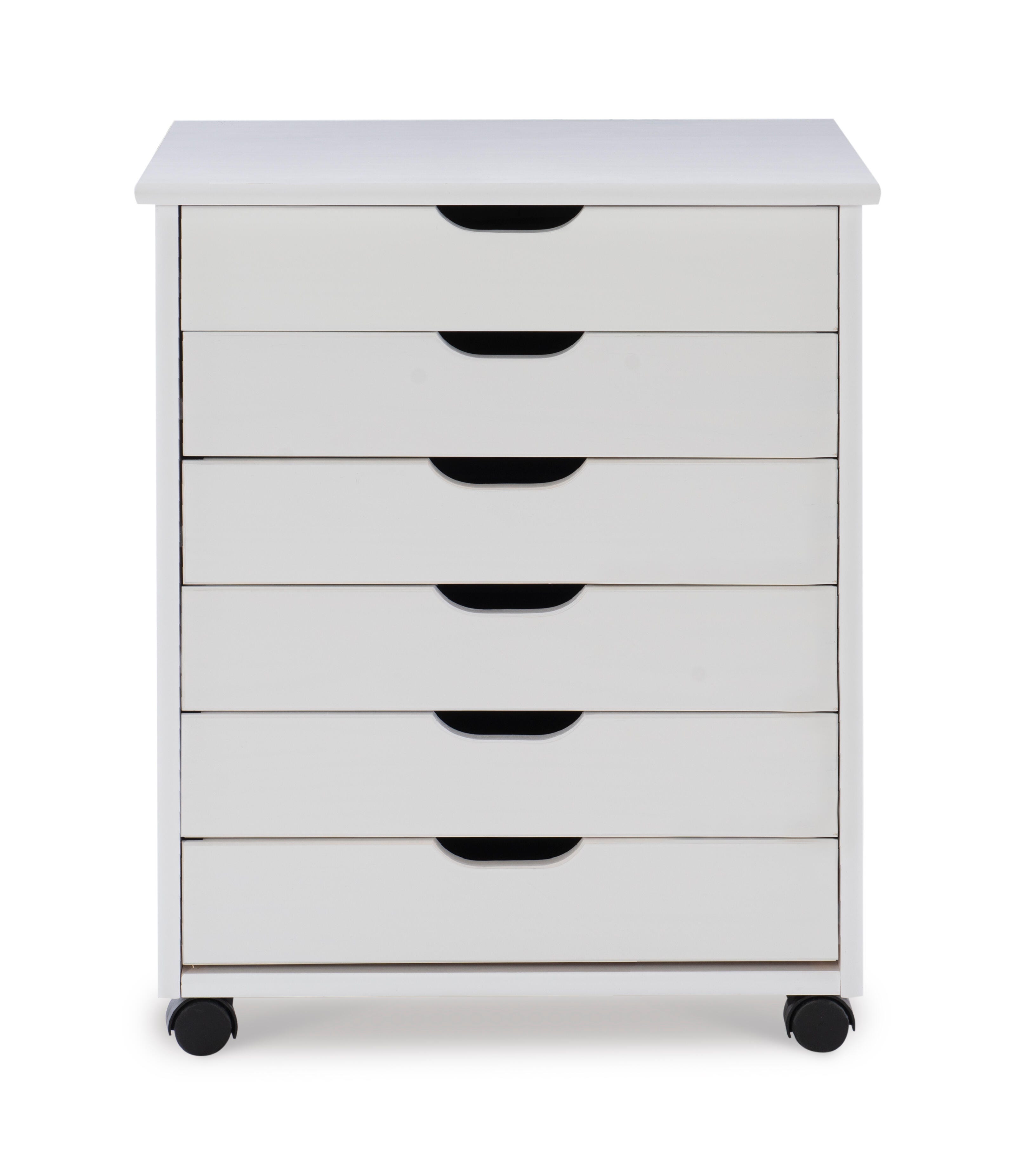 Linon Rudy 6 Drawer Storage Cabinet, White, large