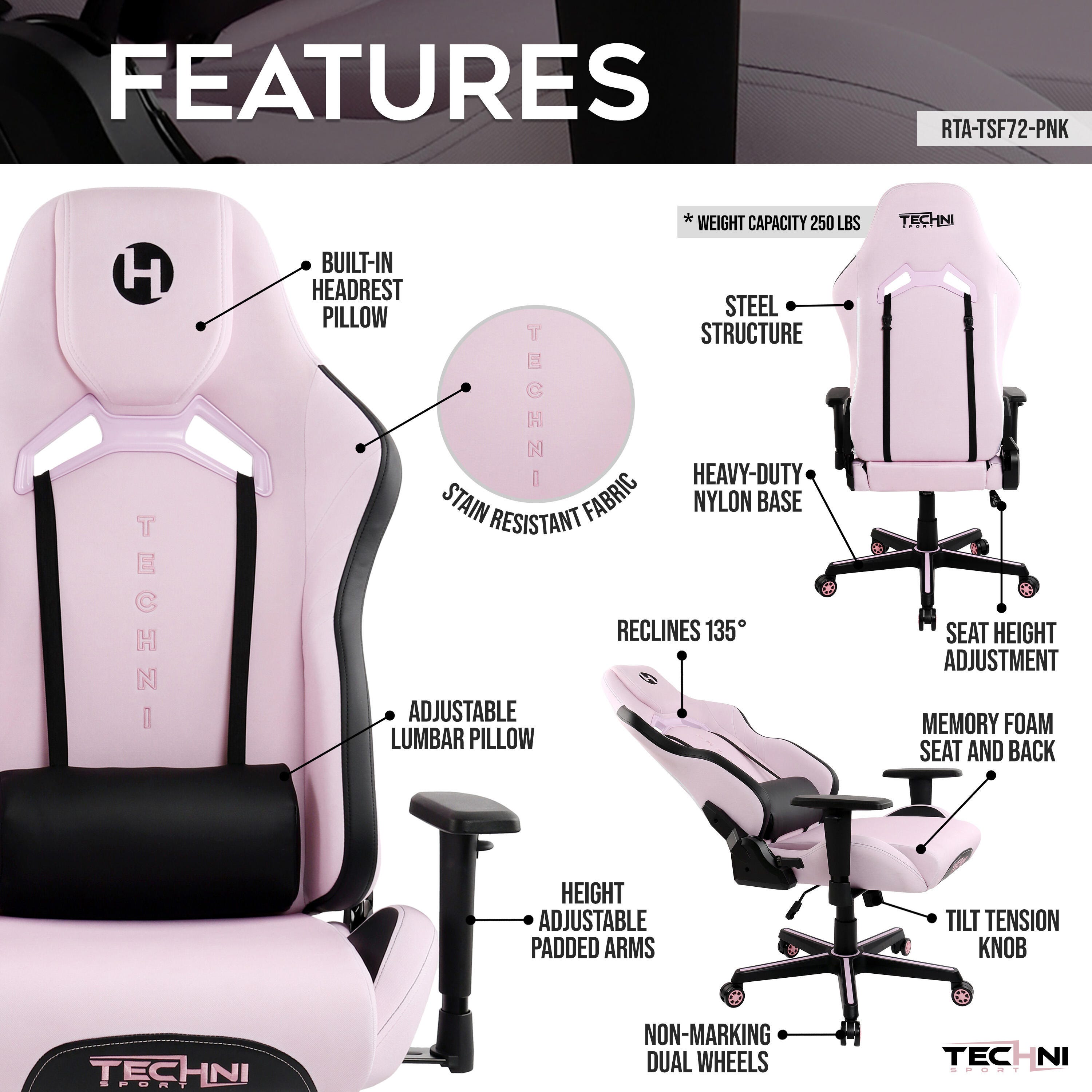 Techni Sport Echo Gaming Chair, , large