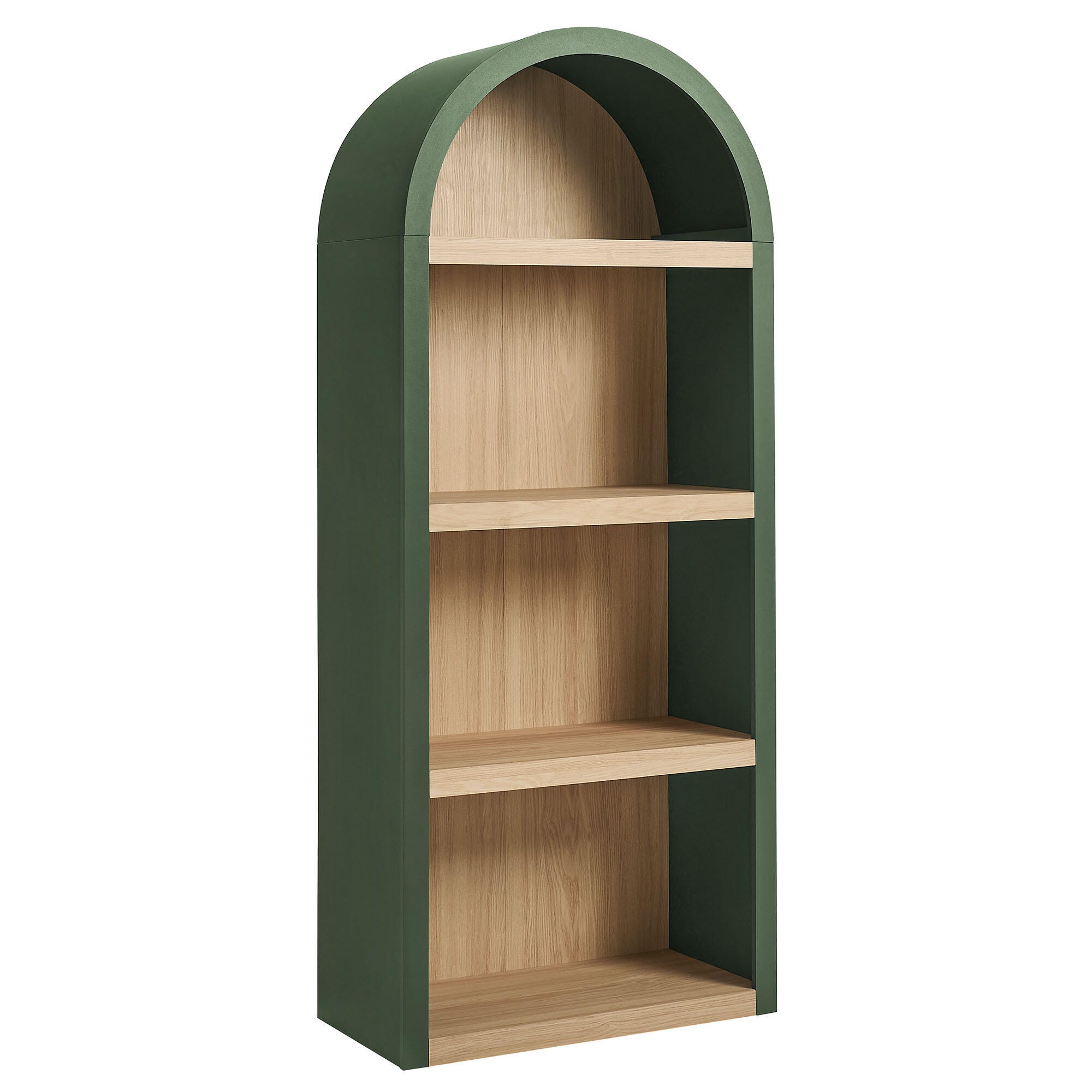 Modway Caleb 75" Bookcase, Hunter Green, large