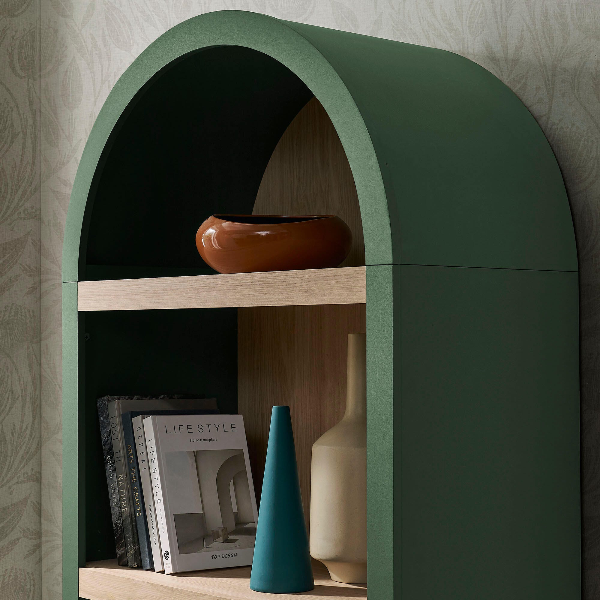 Modway Caleb 75" Bookcase, Hunter Green, large
