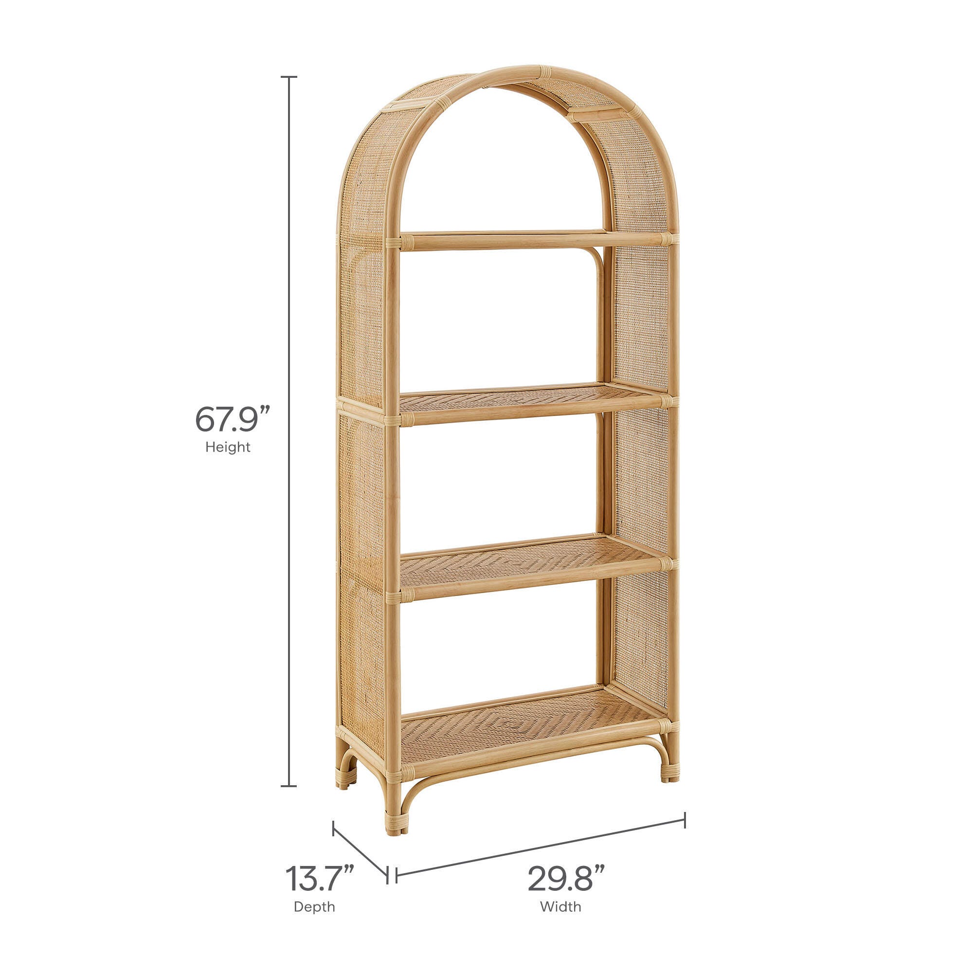 Modway Celeste 68" Bookcase, Natural, large