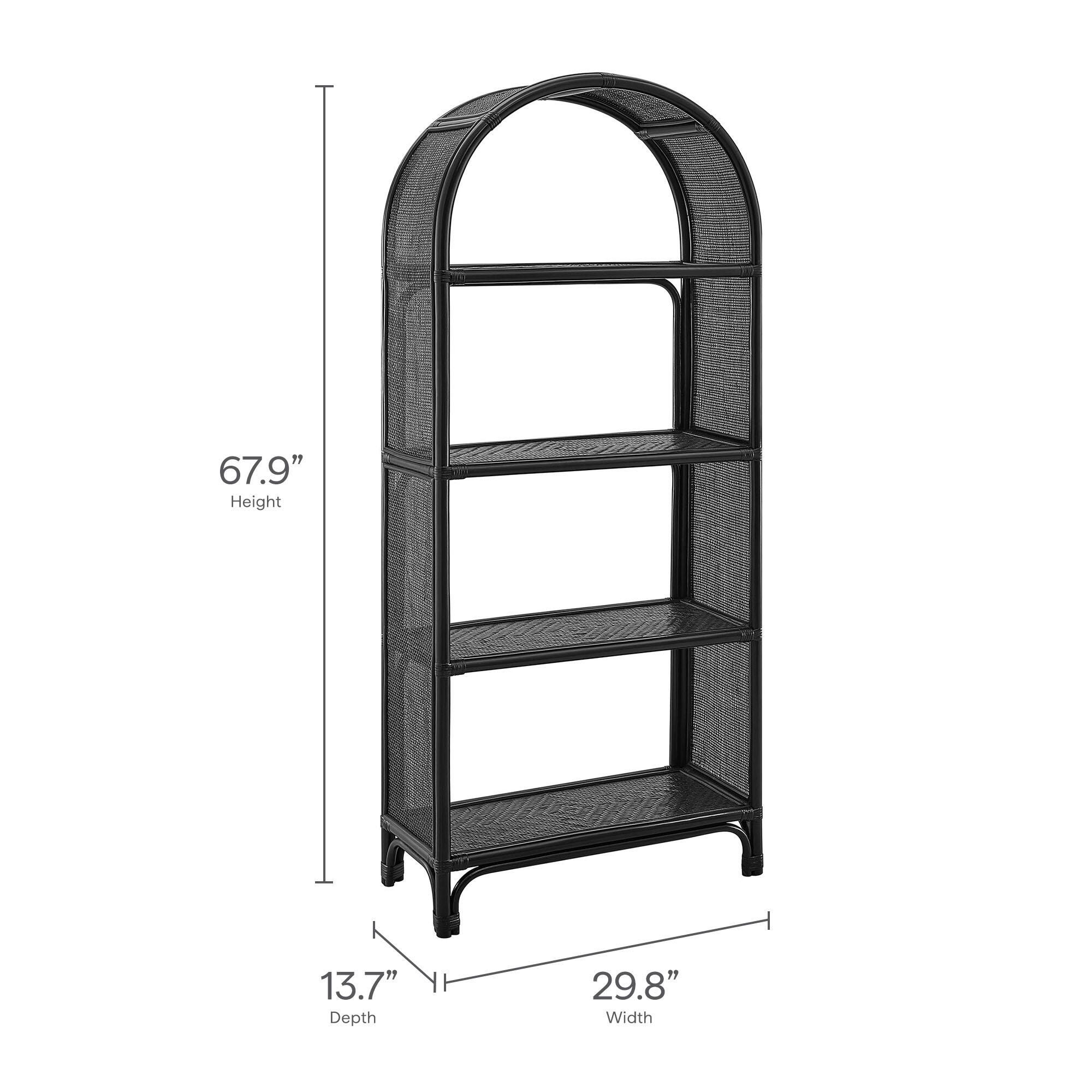 Modway Celeste 68" Bookcase, Black, large