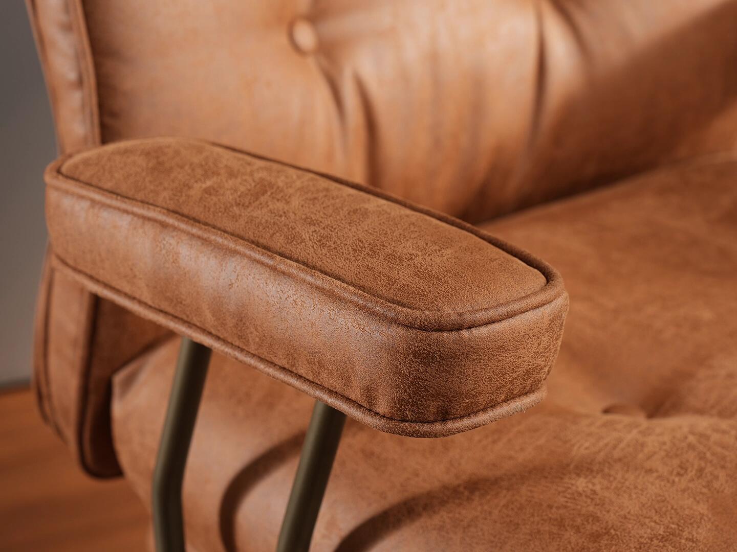 HOMLUX Solid Home Office Desk Chair, Cognac Brown, large