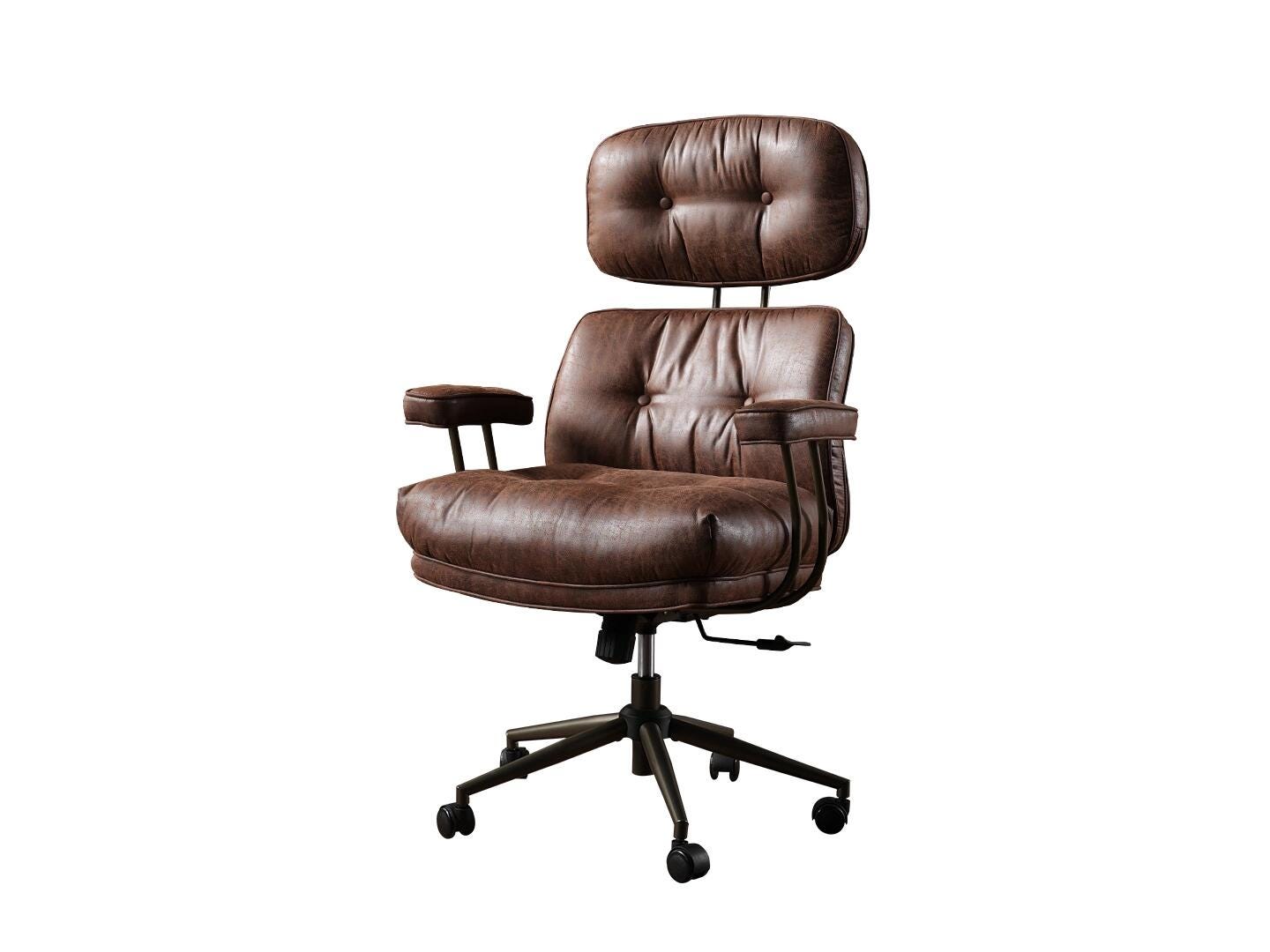 HOMLUX Solid Home Office Desk Chair, Dark Brown, large