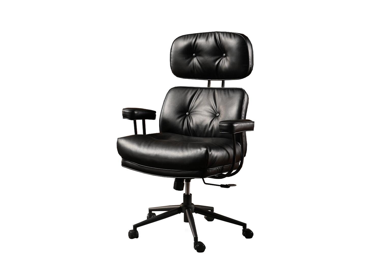HOMLUX Solid Home Office Desk Chair, Black, large