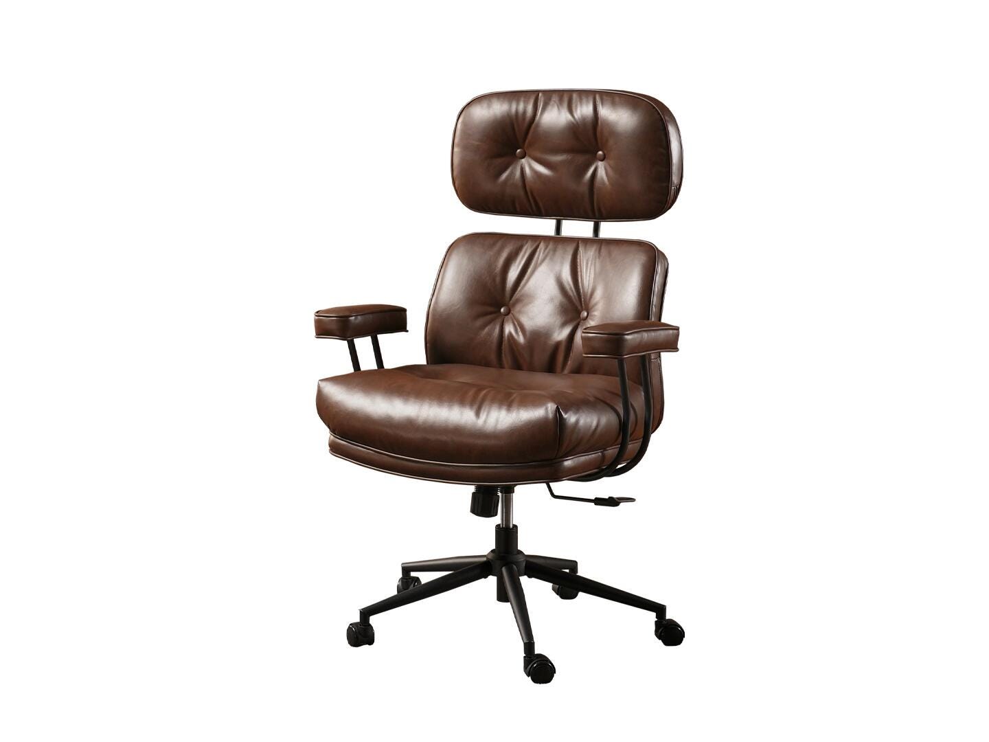 HOMLUX Solid Home Office Desk Chair, Brown, large