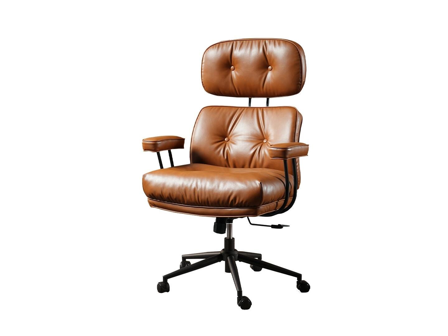 HOMLUX Solid Home Office Desk Chair, Caramel Brown, large