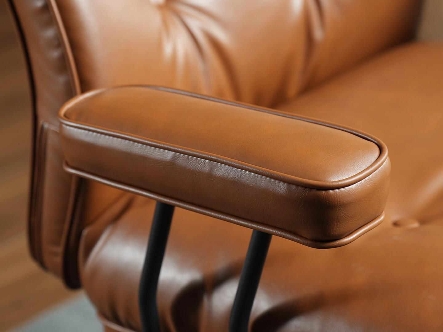 HOMLUX Solid Home Office Desk Chair, Caramel Brown, large