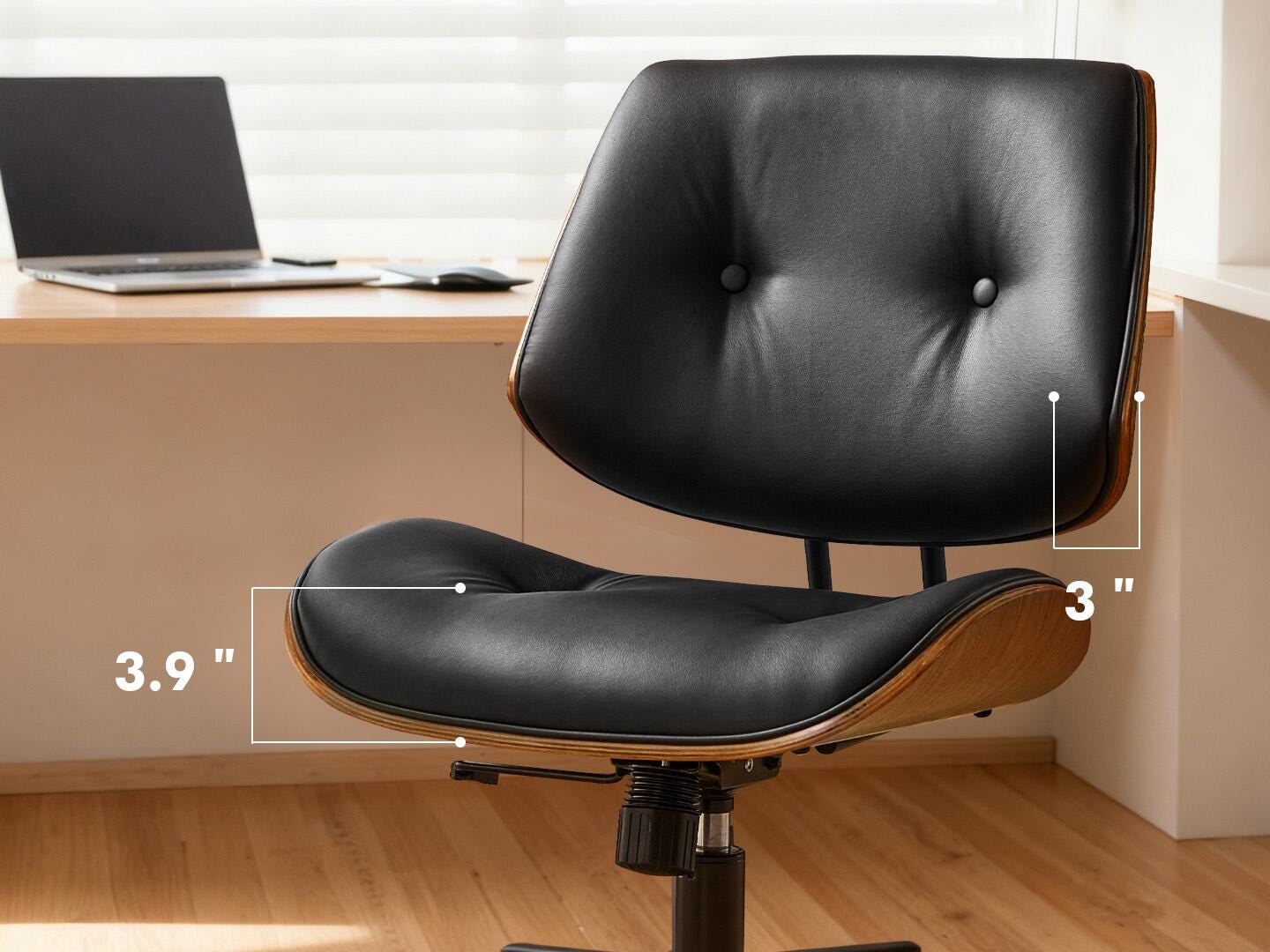 HOMLUX Home Office Desk Chair, Black/Brown, large