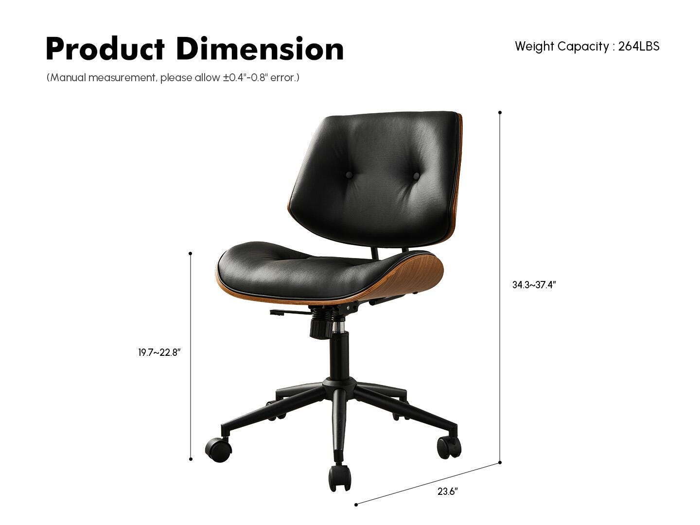 HOMLUX Home Office Desk Chair, Black/Brown, large