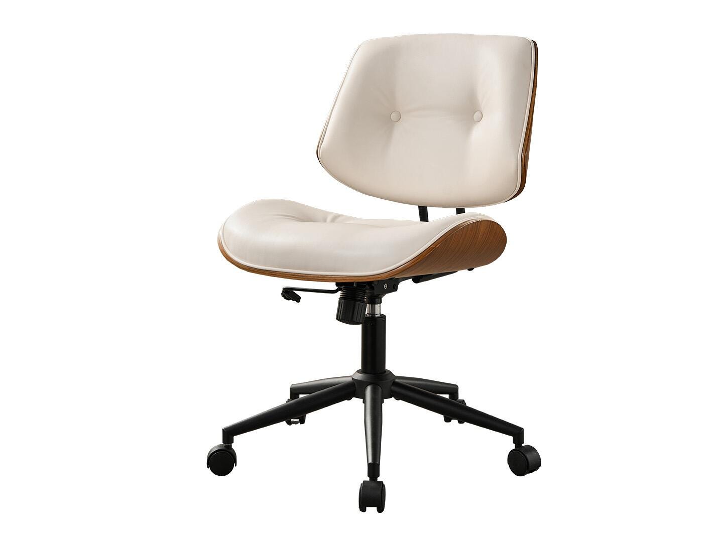 HOMLUX Home Office Desk Chair, White/Brown, large