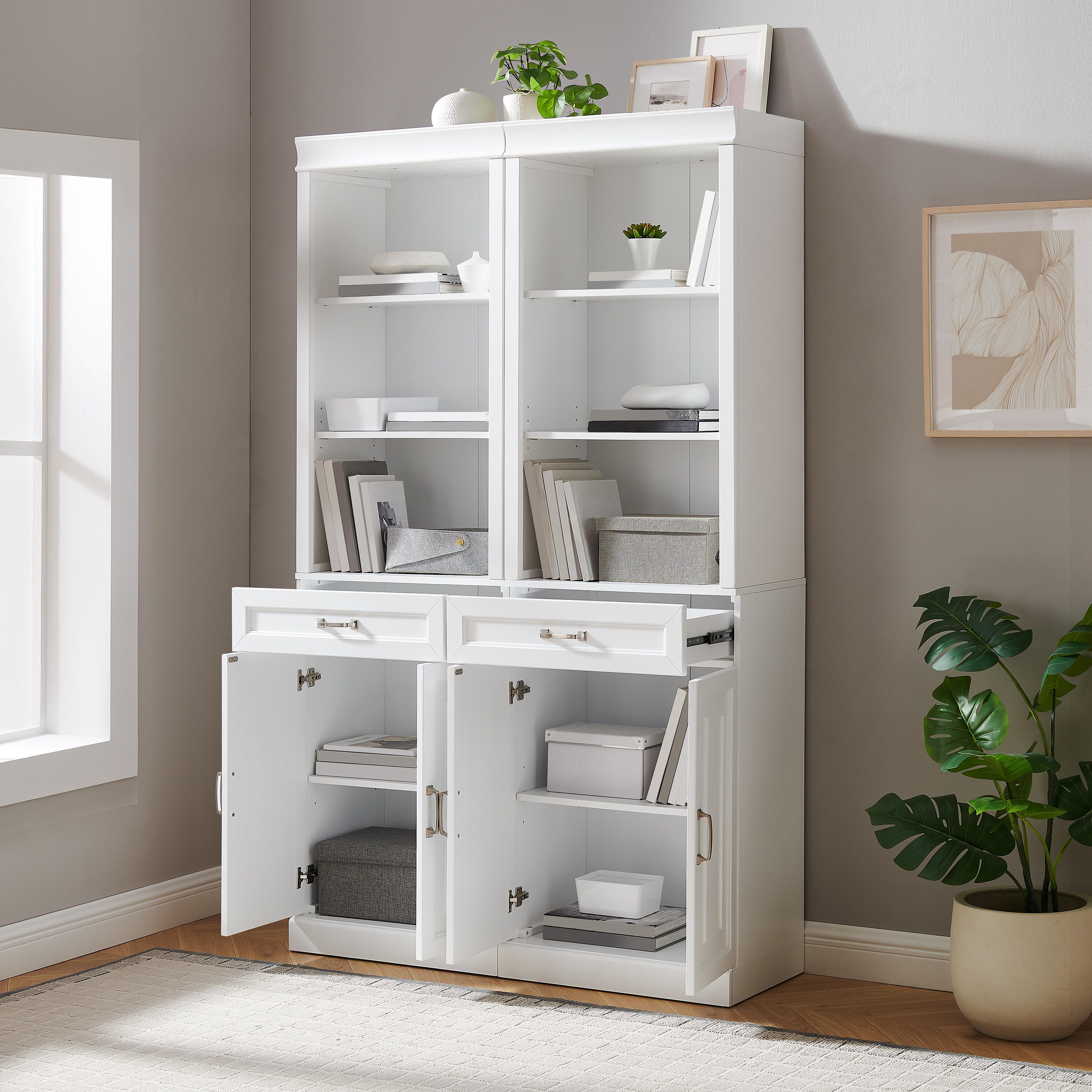 Crosley Furniture Stanton 2-Piece Storage Bookcase Set | Ashley