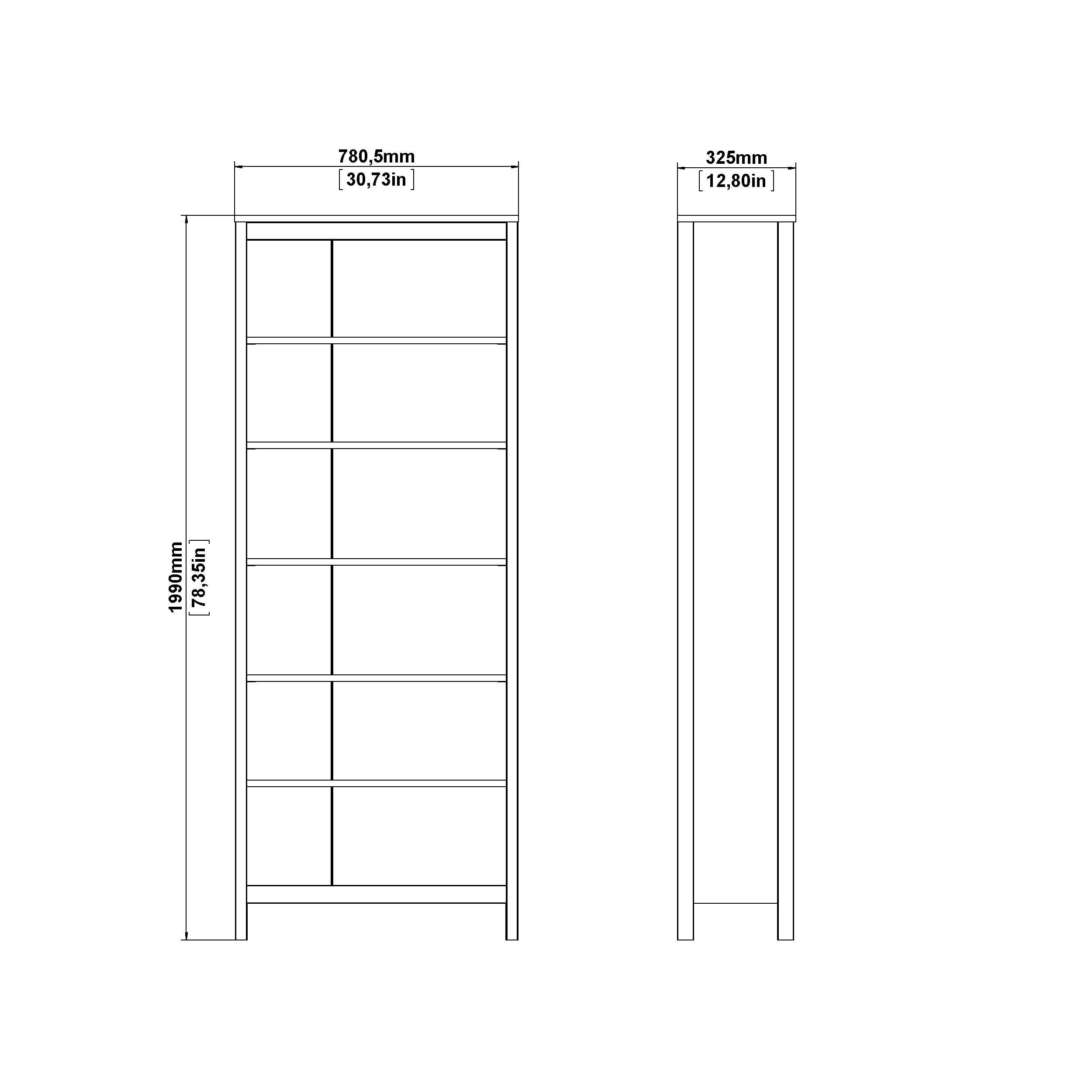 Madrid Adjustable 6 Shelf Home Office Bookcase, , large