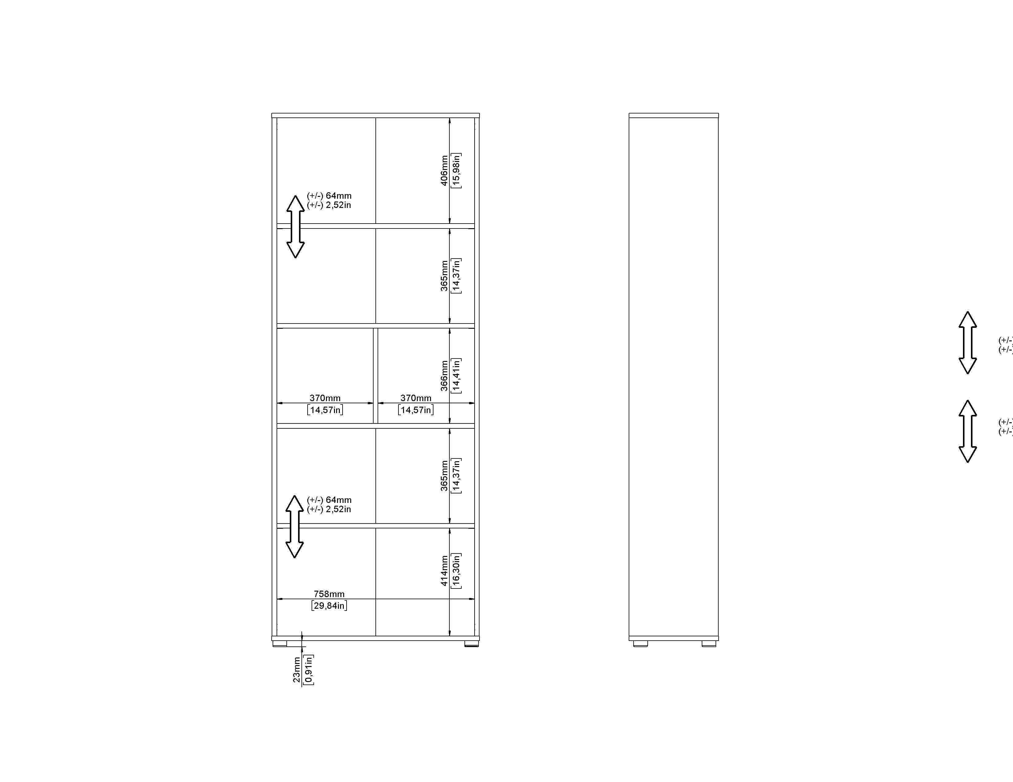 Sign Adjustable 6 Shelf Home Office Bookcase, , large