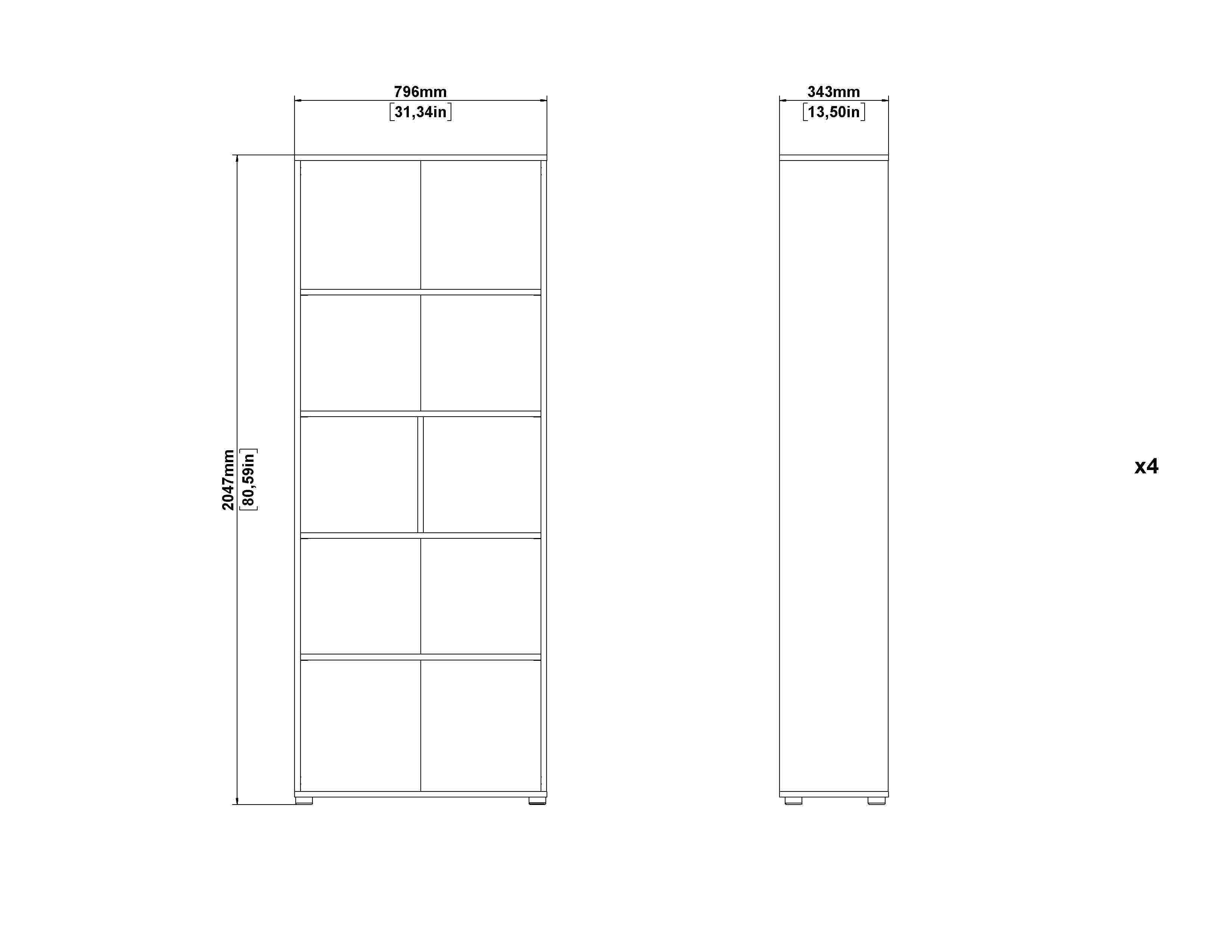 Sign Adjustable 6 Shelf Home Office Bookcase, , large