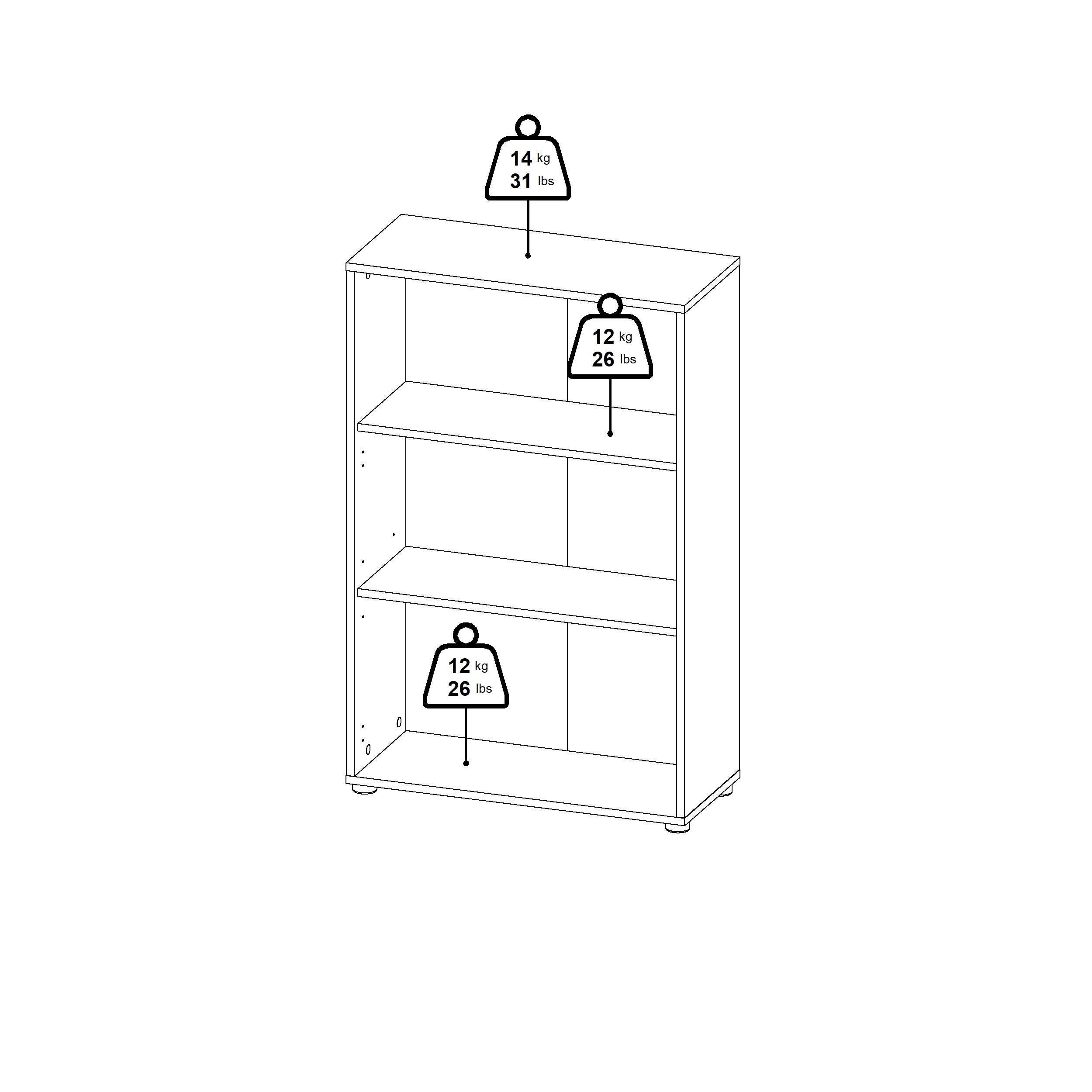 Tvilum Sign 48" Adjustable Bookcase, Gray/Jackson Hickory, large
